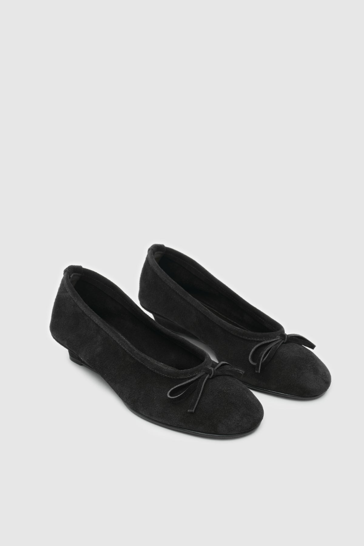 SUVEA LORA Suede Ballet Flat - Siyah Suet