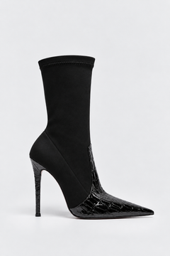 SUVEA ZAVIA Croc-Effect Boot - Siyah Rugan