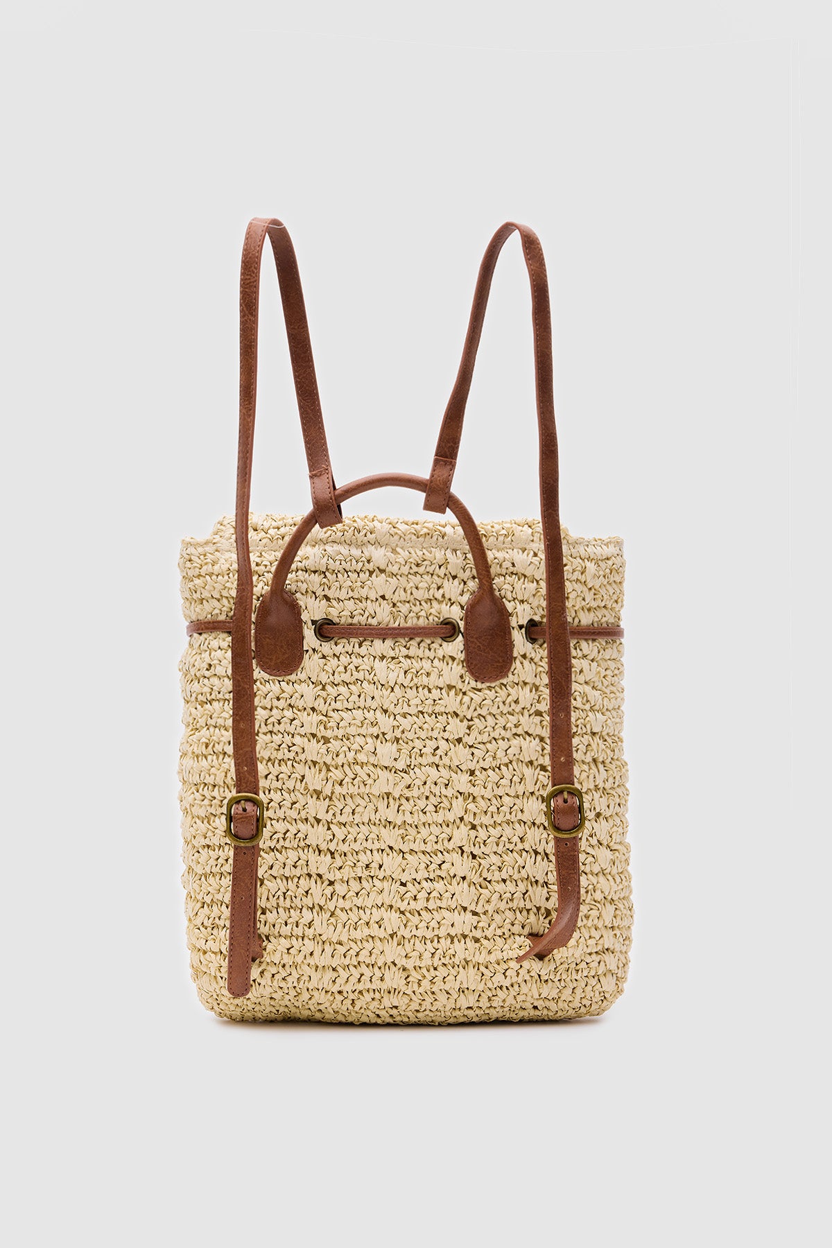 Oggo Bej Palma Hasır Sırt Çantası