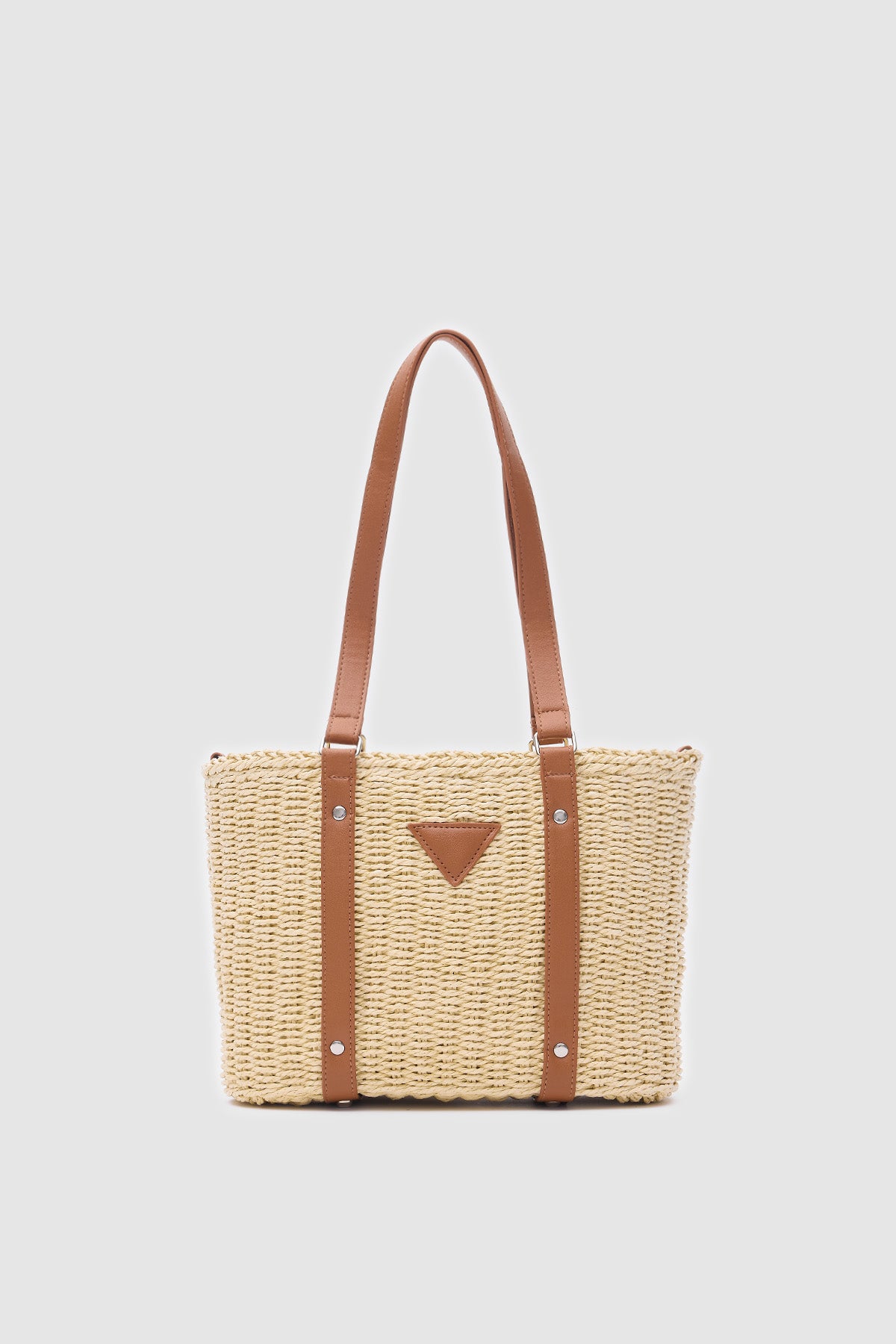 Oggo Bej Solea Hasır Omuz Çantası