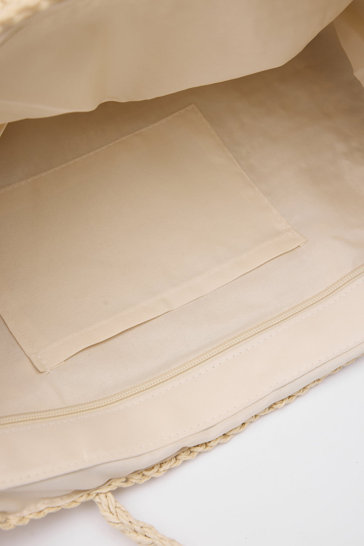 Oggo Bej Örgü Saplı Hasır Omuz Çantası