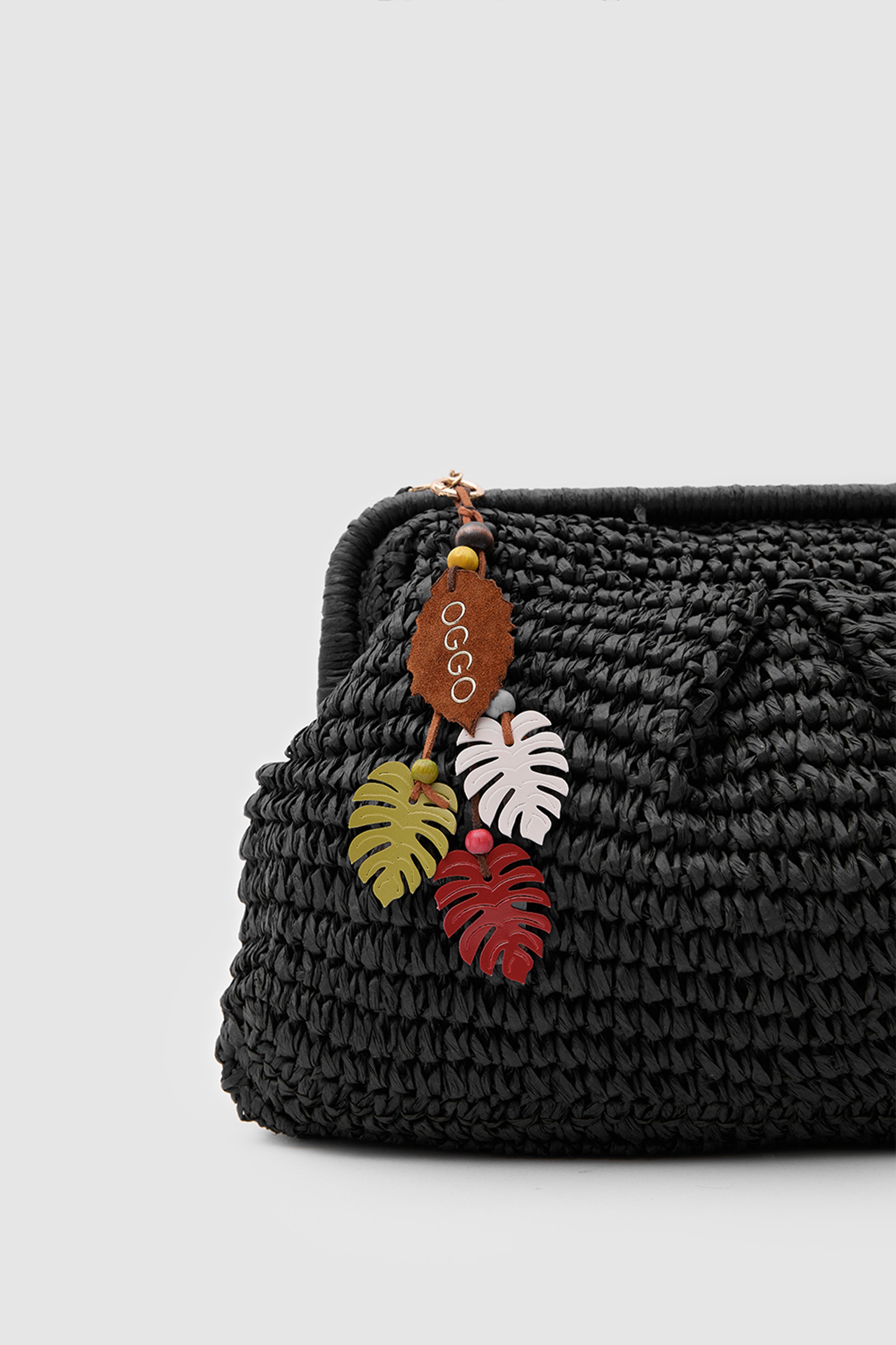 OGGO WİCKER Mono Pleat Clutch L