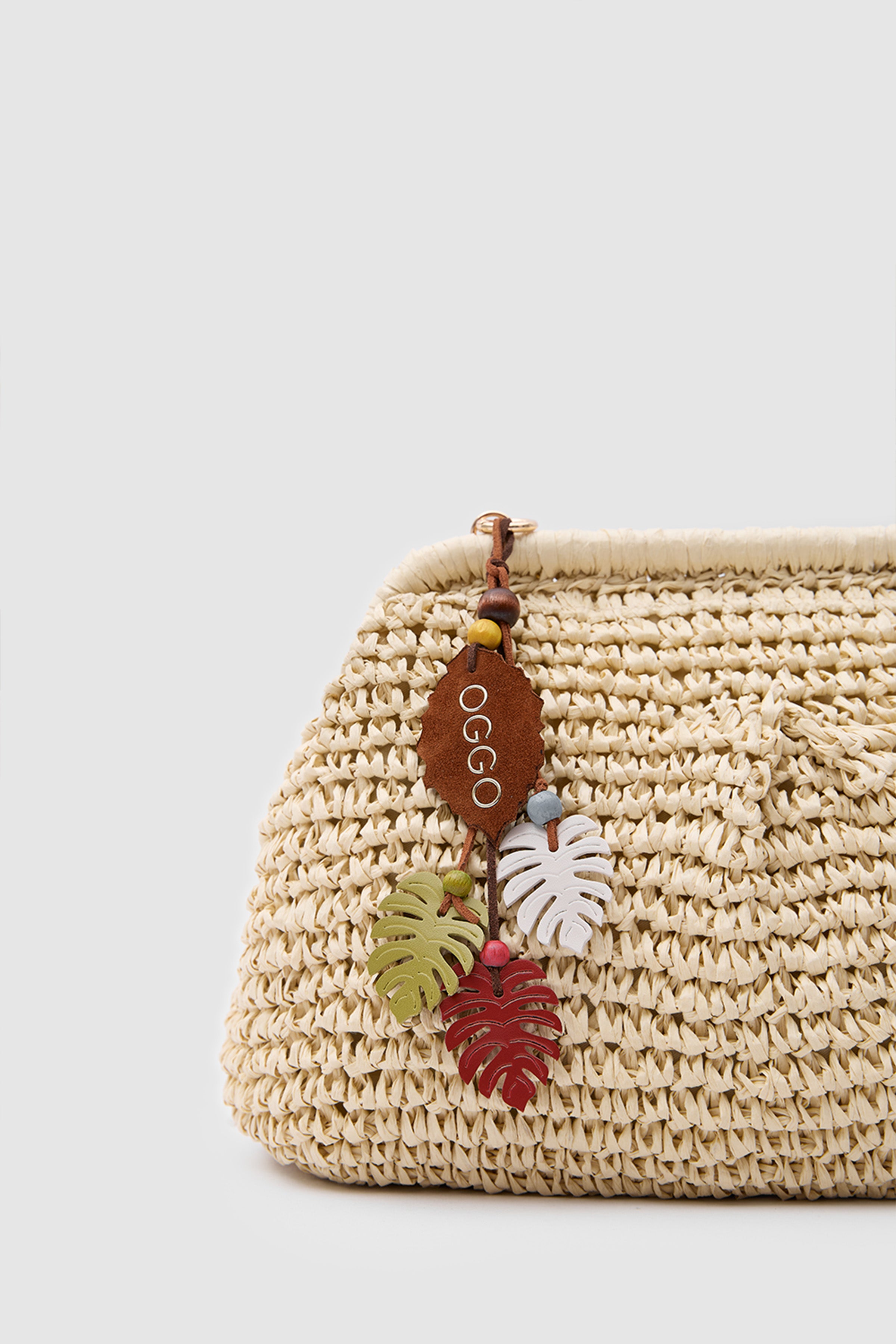 OGGO WİCKER Mono Pleat Clutch L