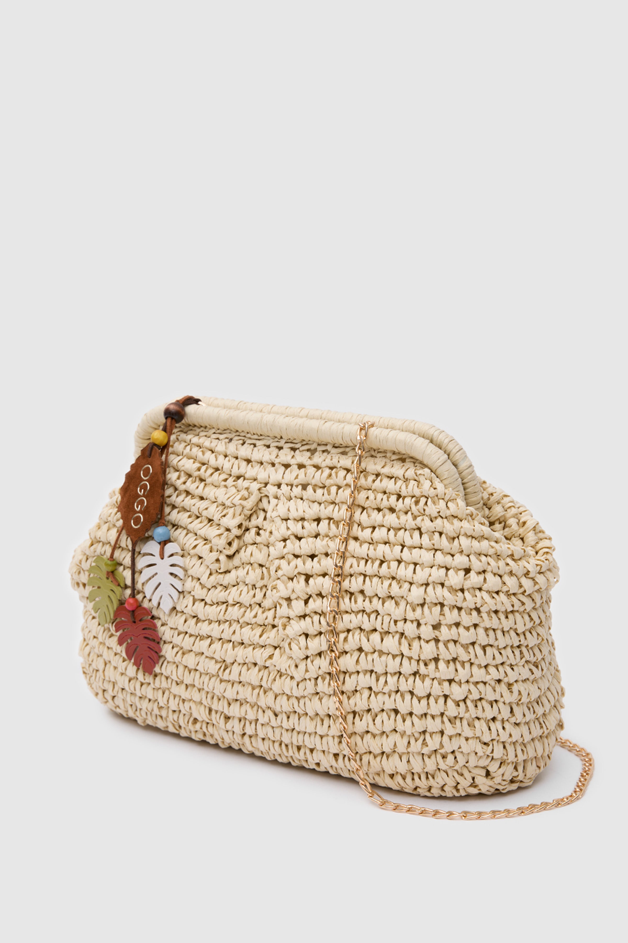 OGGO WİCKER Mono Pleat Clutch M