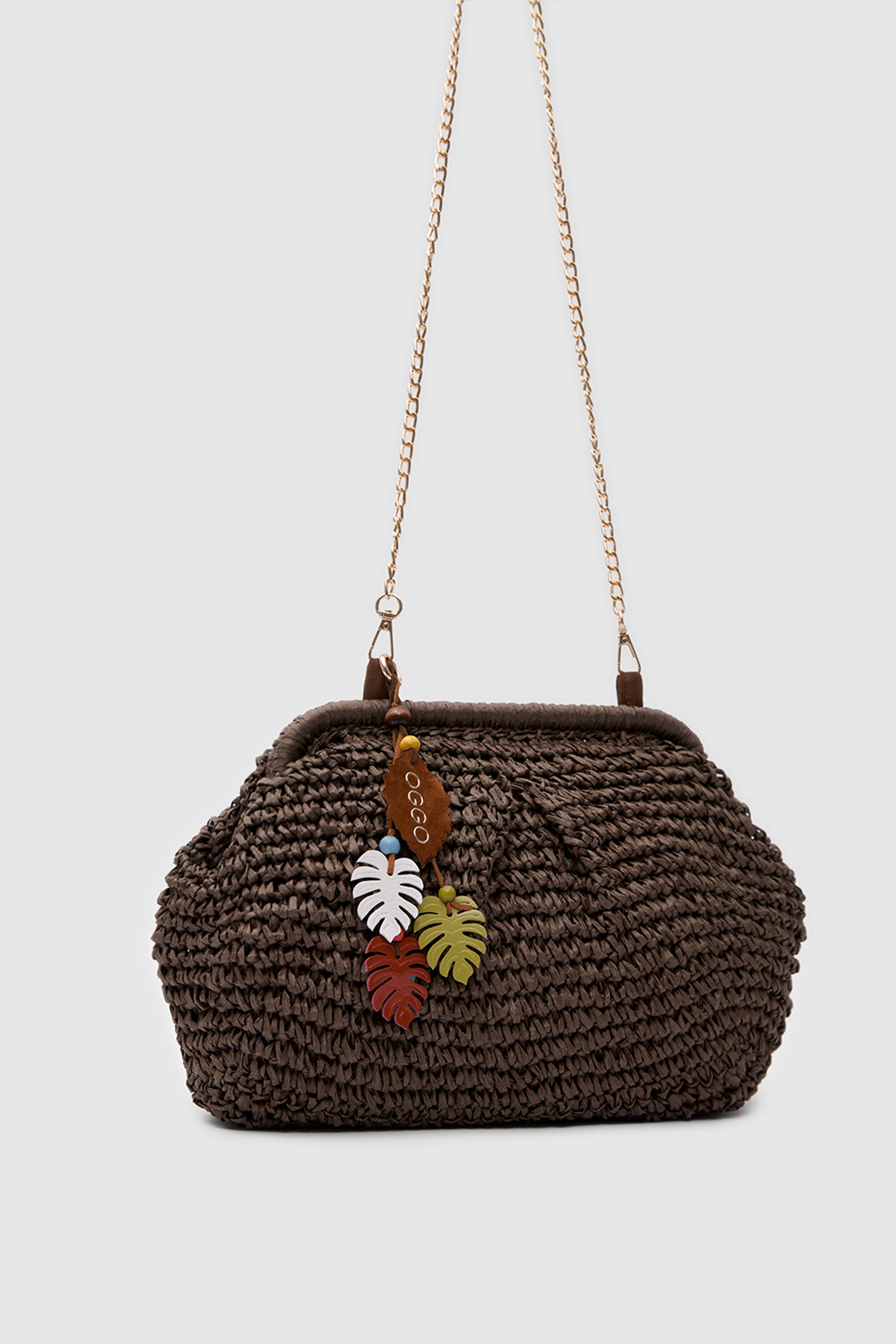 OGGO WİCKER Mono Pleat Clutch M