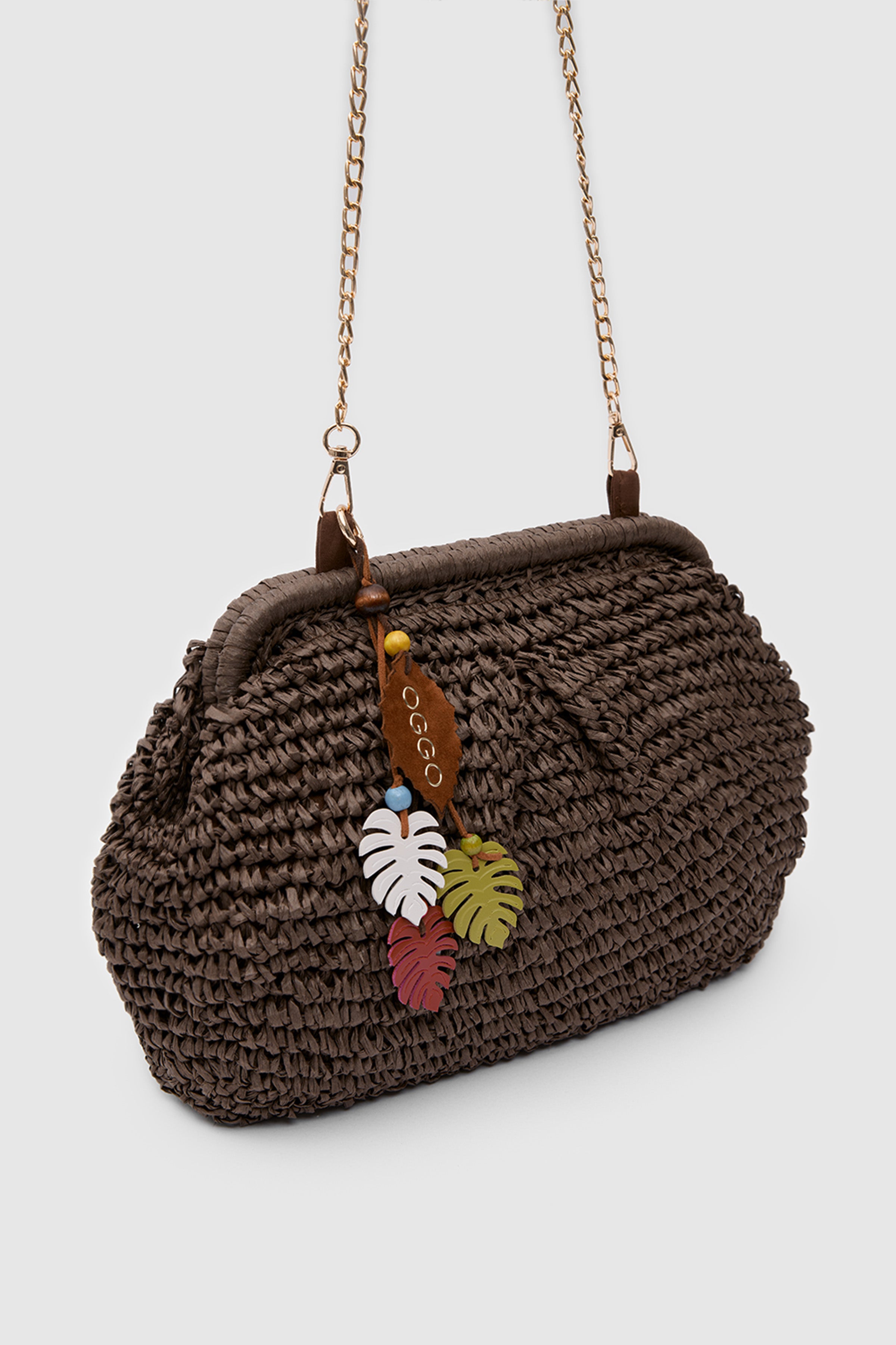 OGGO WİCKER Mono Pleat Clutch M