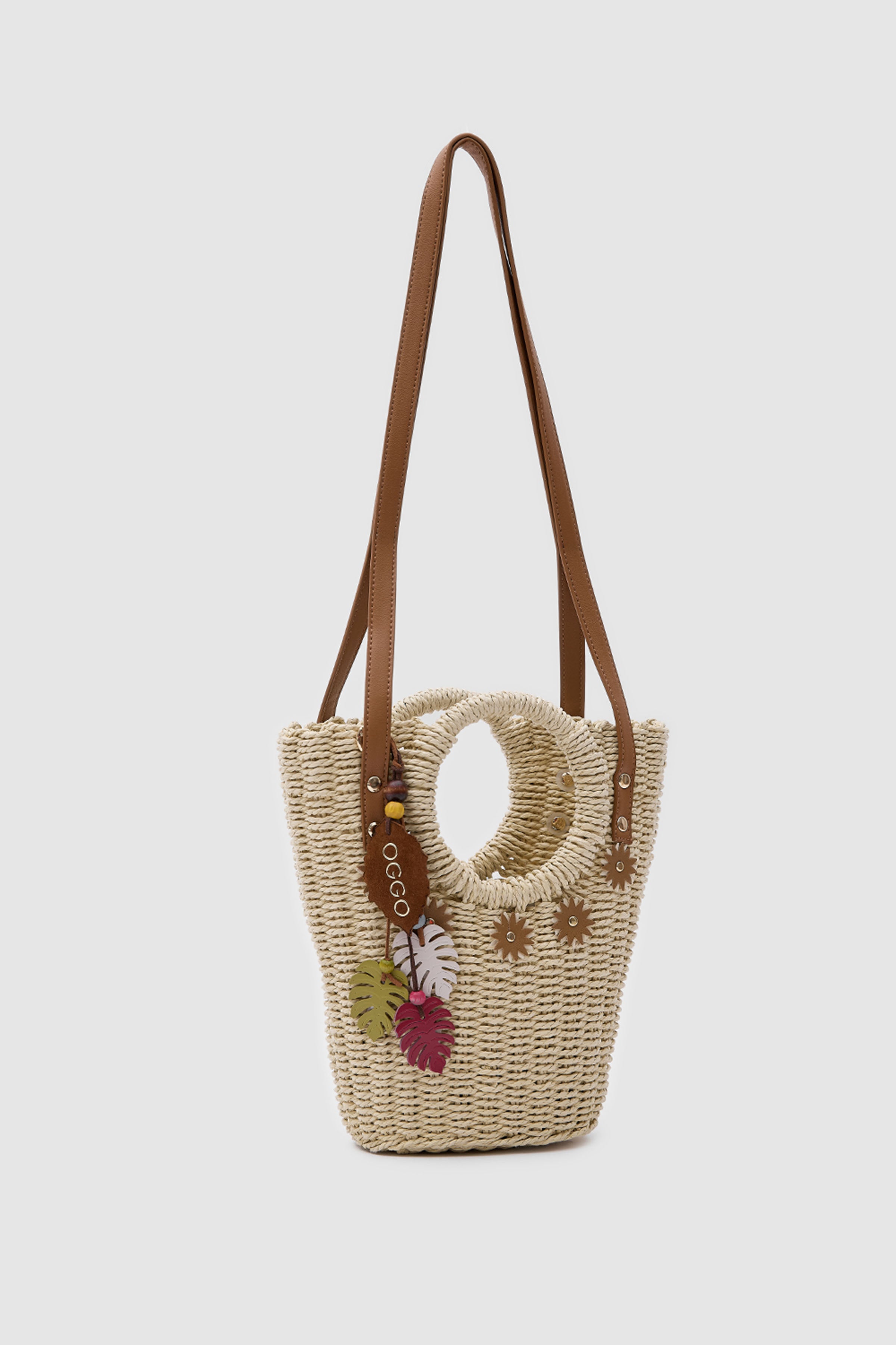 OGGO Hasır El & Çapraz Çanta - Deri Saplı