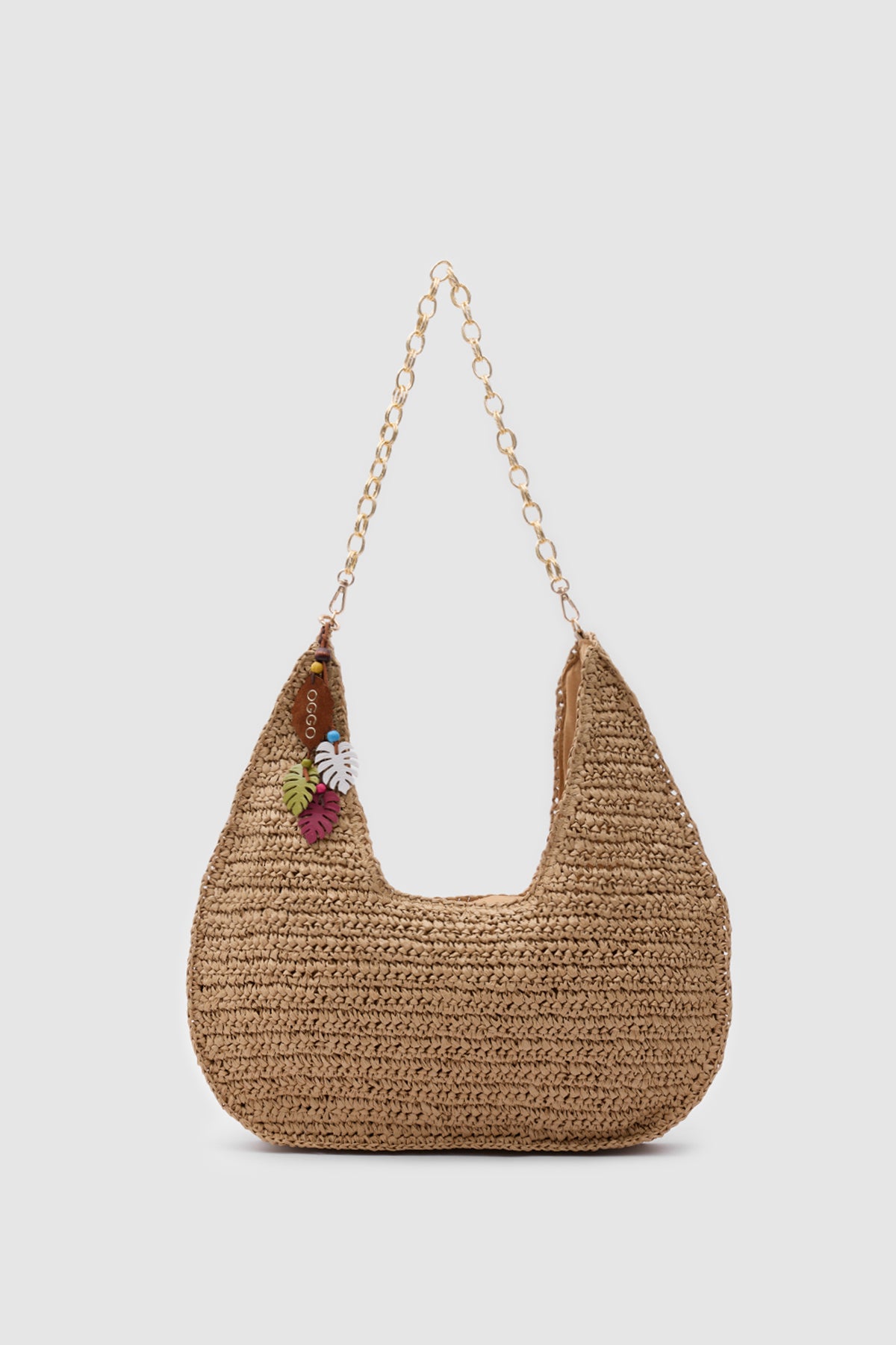 OGGO CAMEL Hasır Omuz Çantası