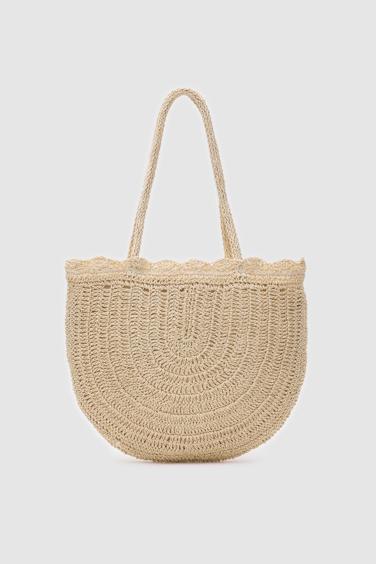 OGGO Örgü Saplı Hasır Omuz Çantası