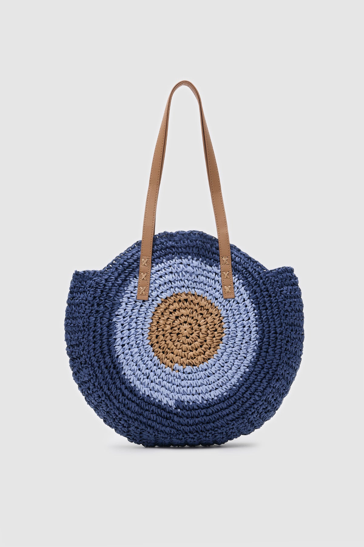 OGGO Hasır Omuz Çantası - Deri Saplı