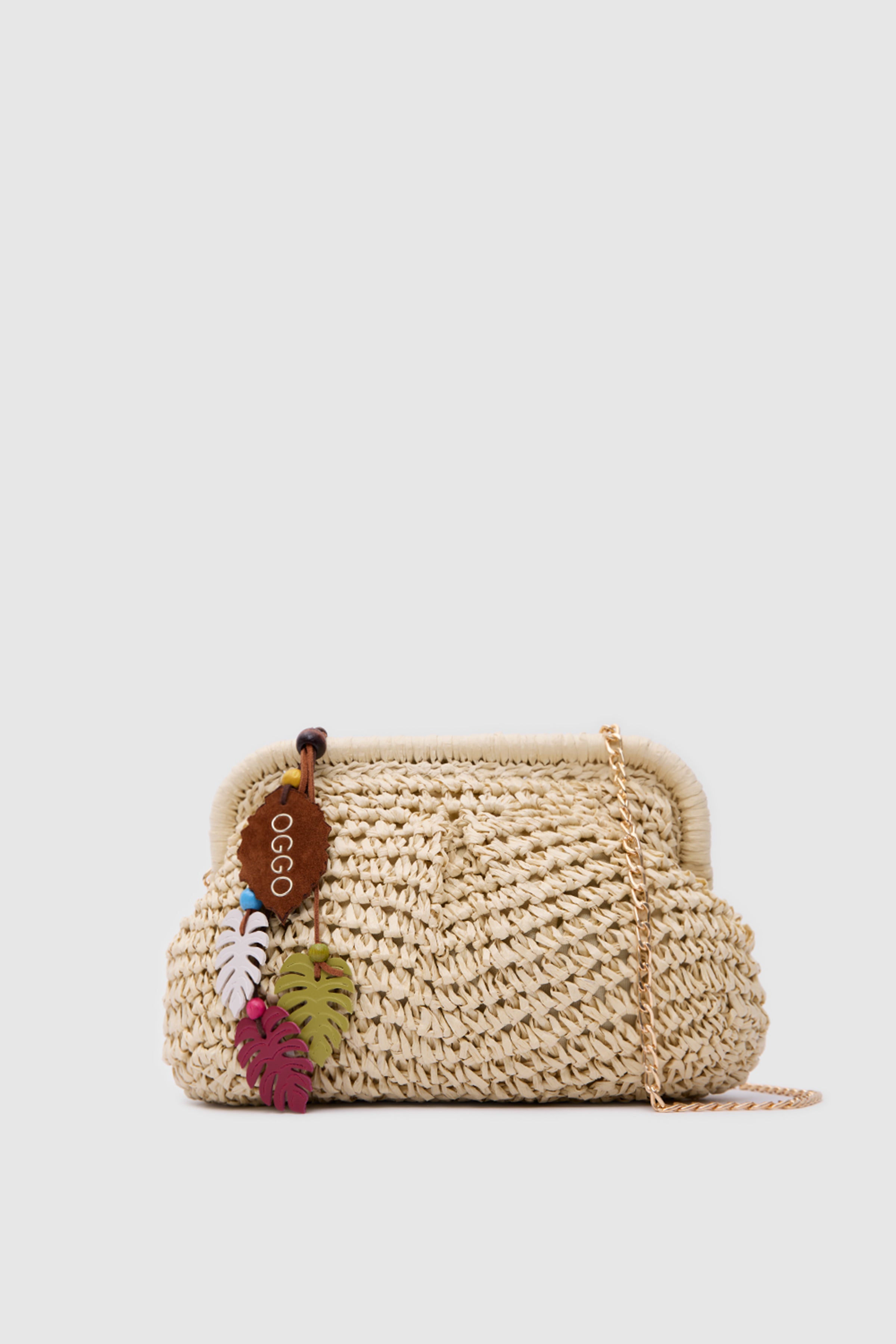 OGGO WİCKER Mono Pleat Clutch S