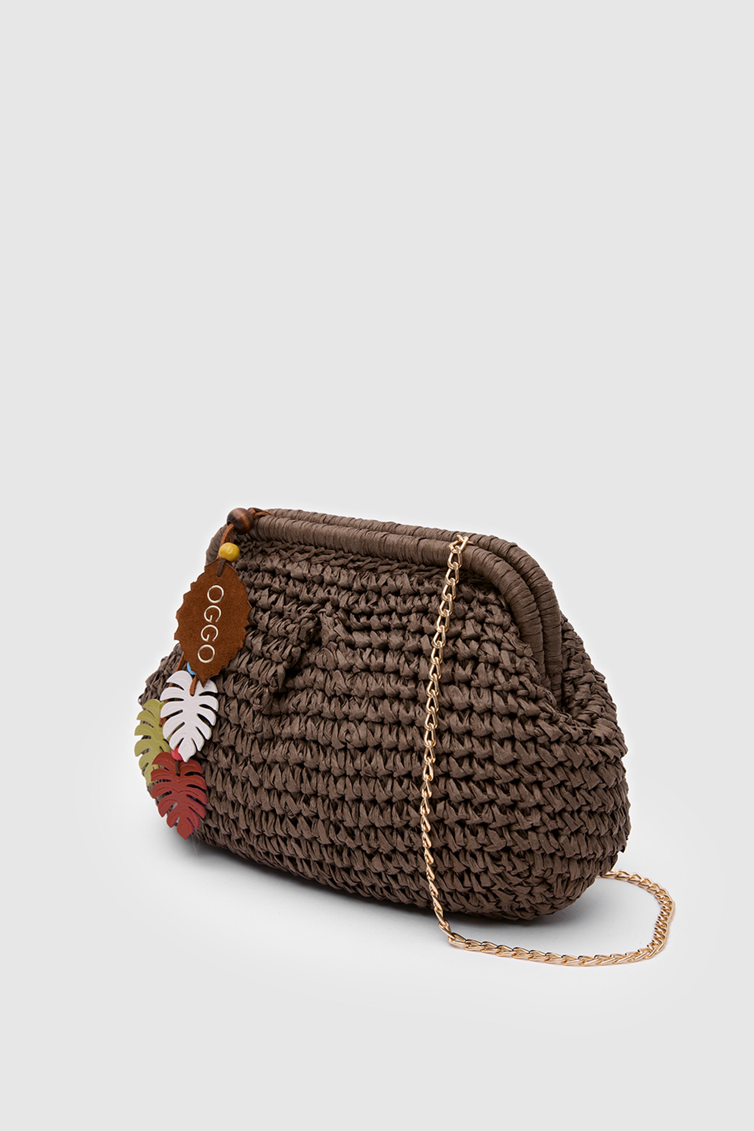 OGGO WİCKER Mono Pleat Clutch S