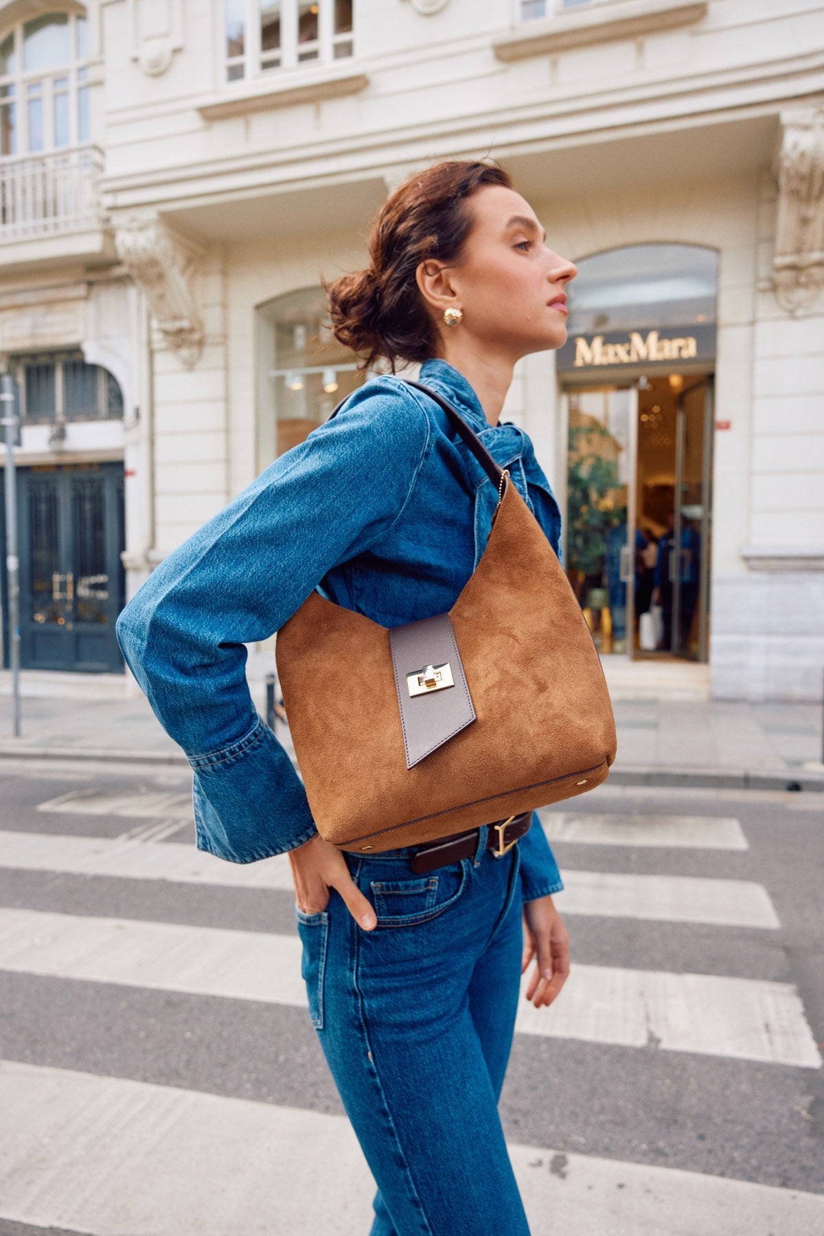 OGGO SUVEA HAKİKİ SÜET DERİ Omuz Çantası