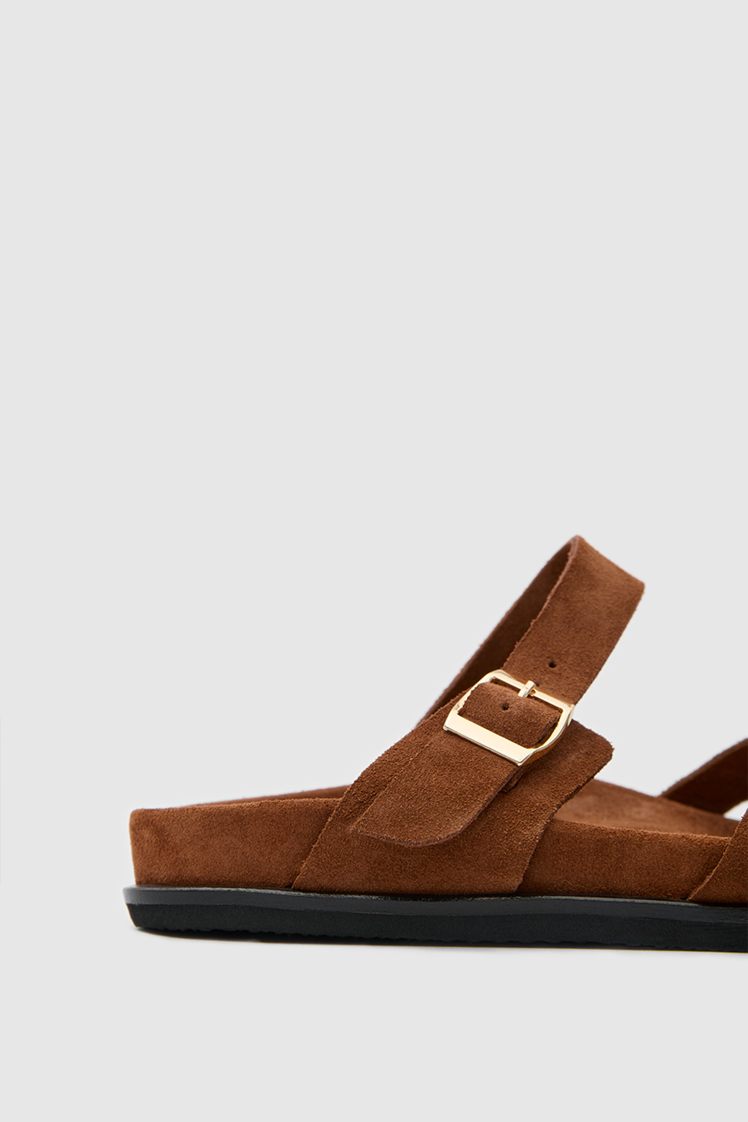 TERRA NOMAD SÜET DERİ ÇİFT TOKALI SANDALET