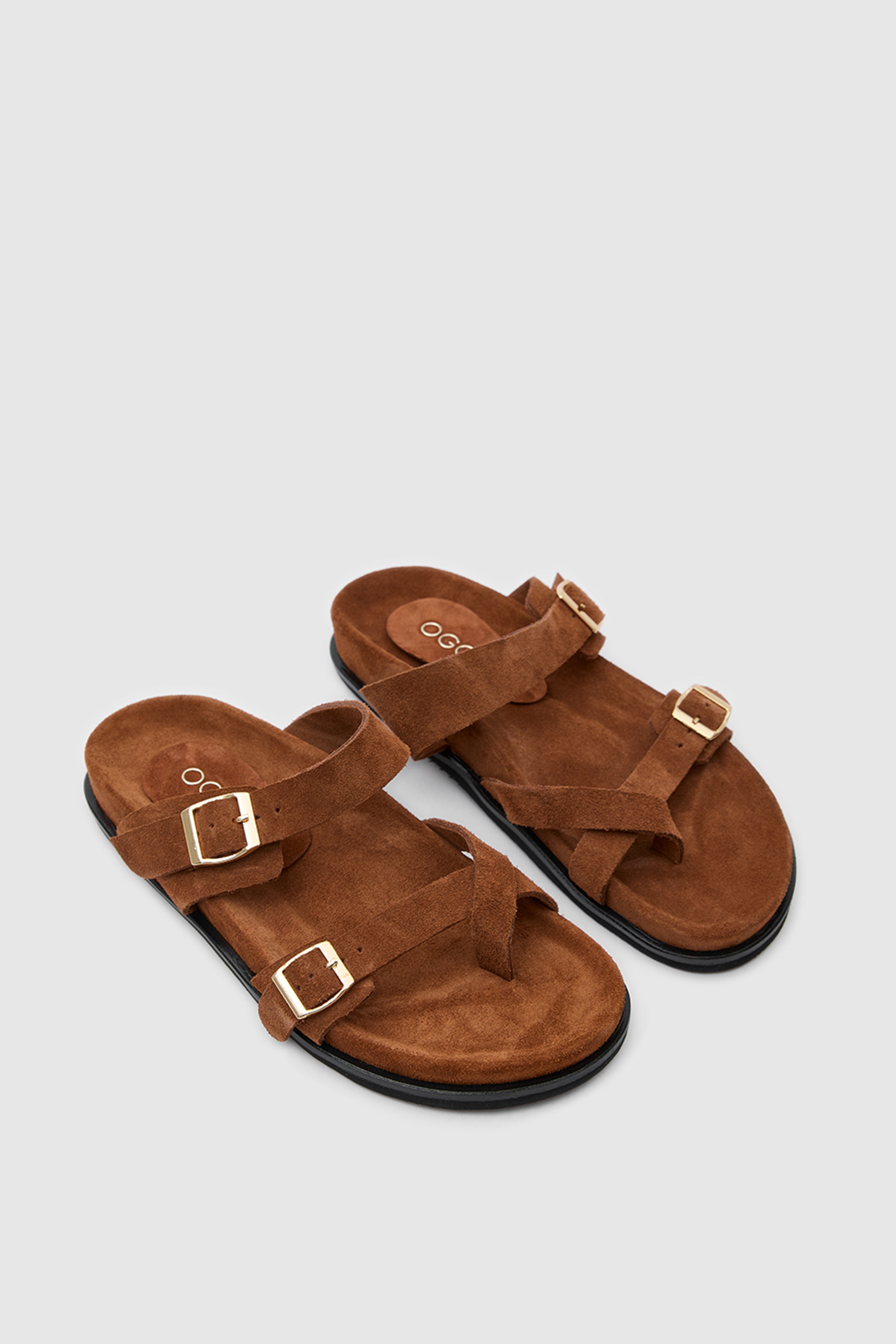 TERRA NOMAD SÜET DERİ ÇİFT TOKALI SANDALET