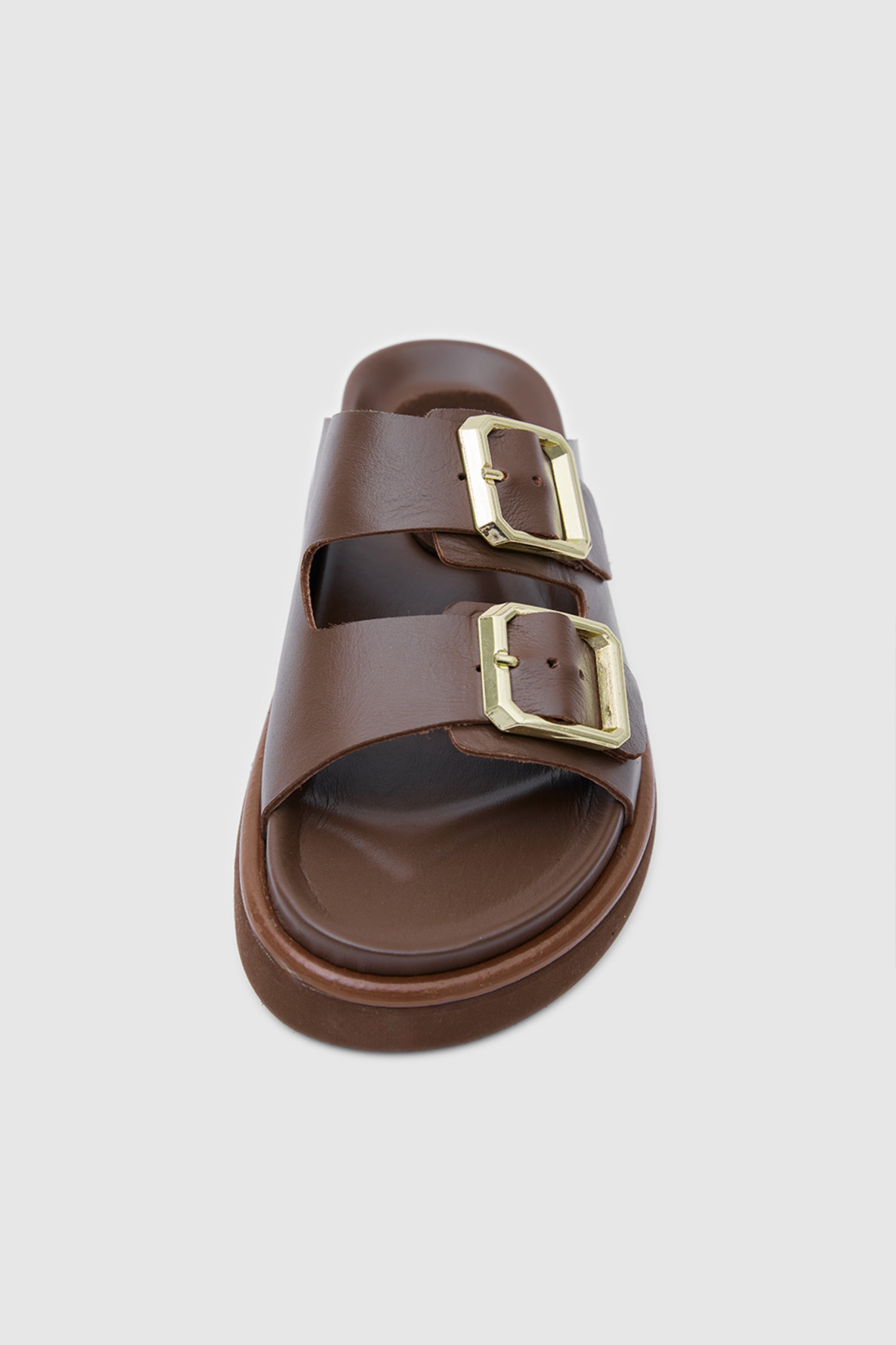 TERRA BUCKLE ÇİFT TOKALI HAKİKİ DERİ SANDALET