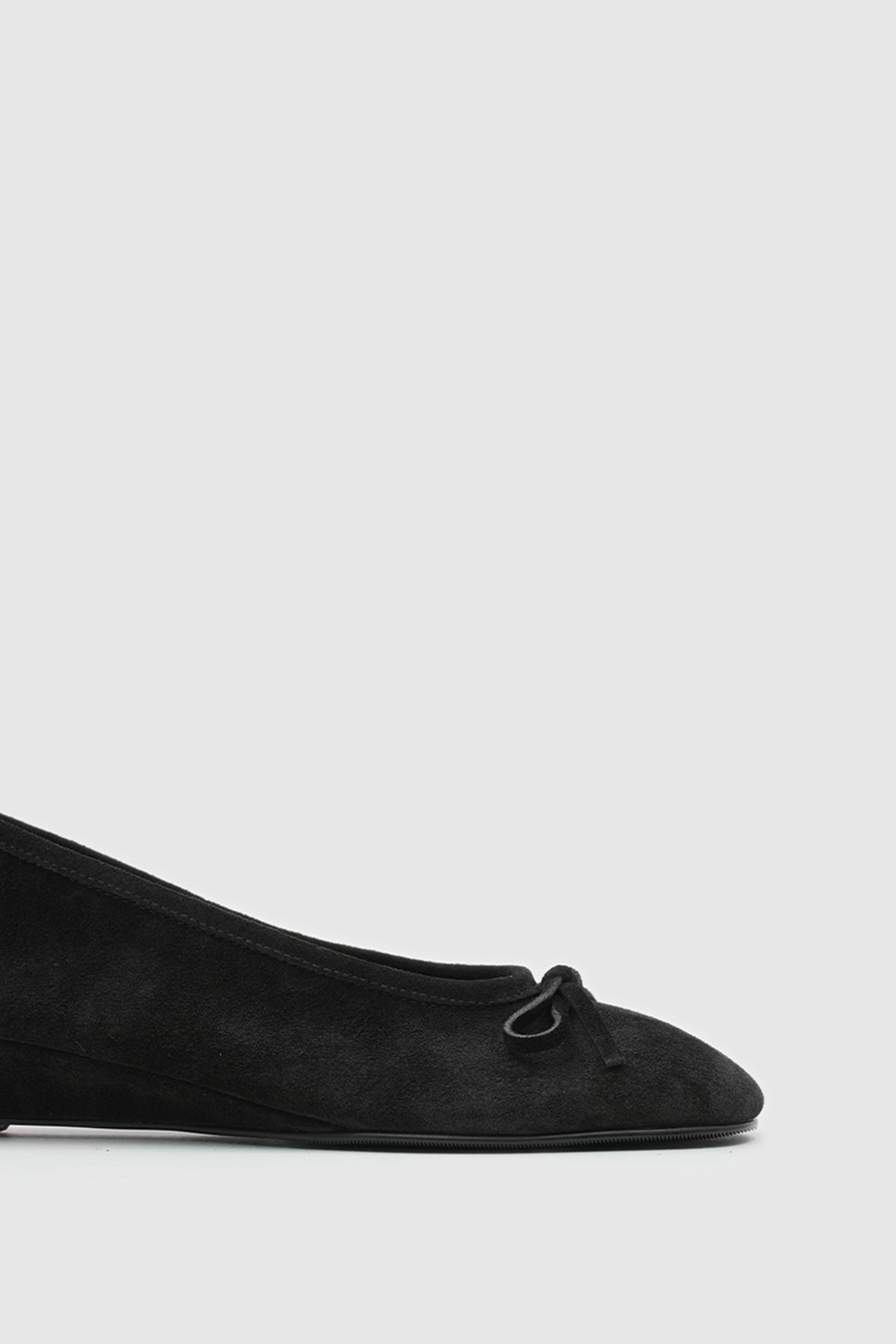 SUVEA LORA Suede Ballet Flat - Siyah Suet