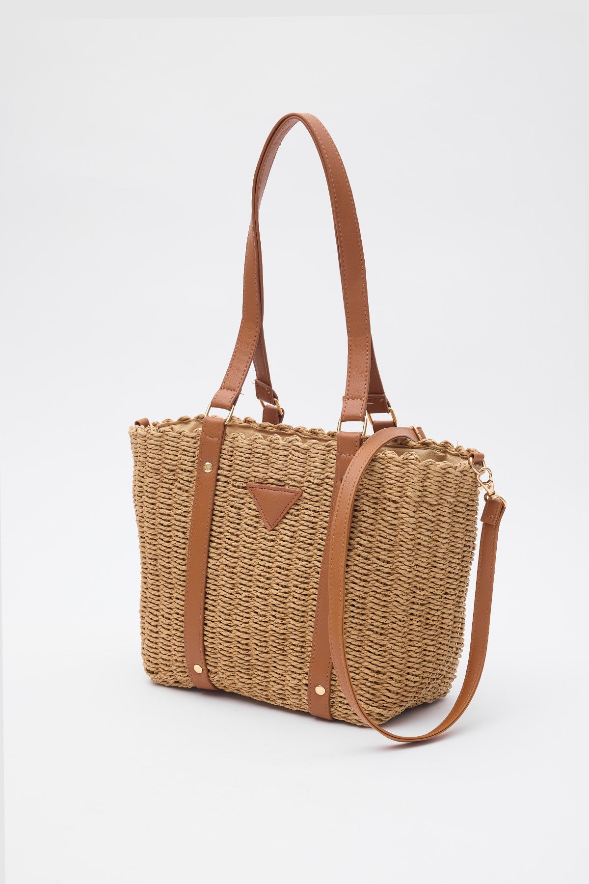 Oggo Camel Solea Hasır Omuz Çantası