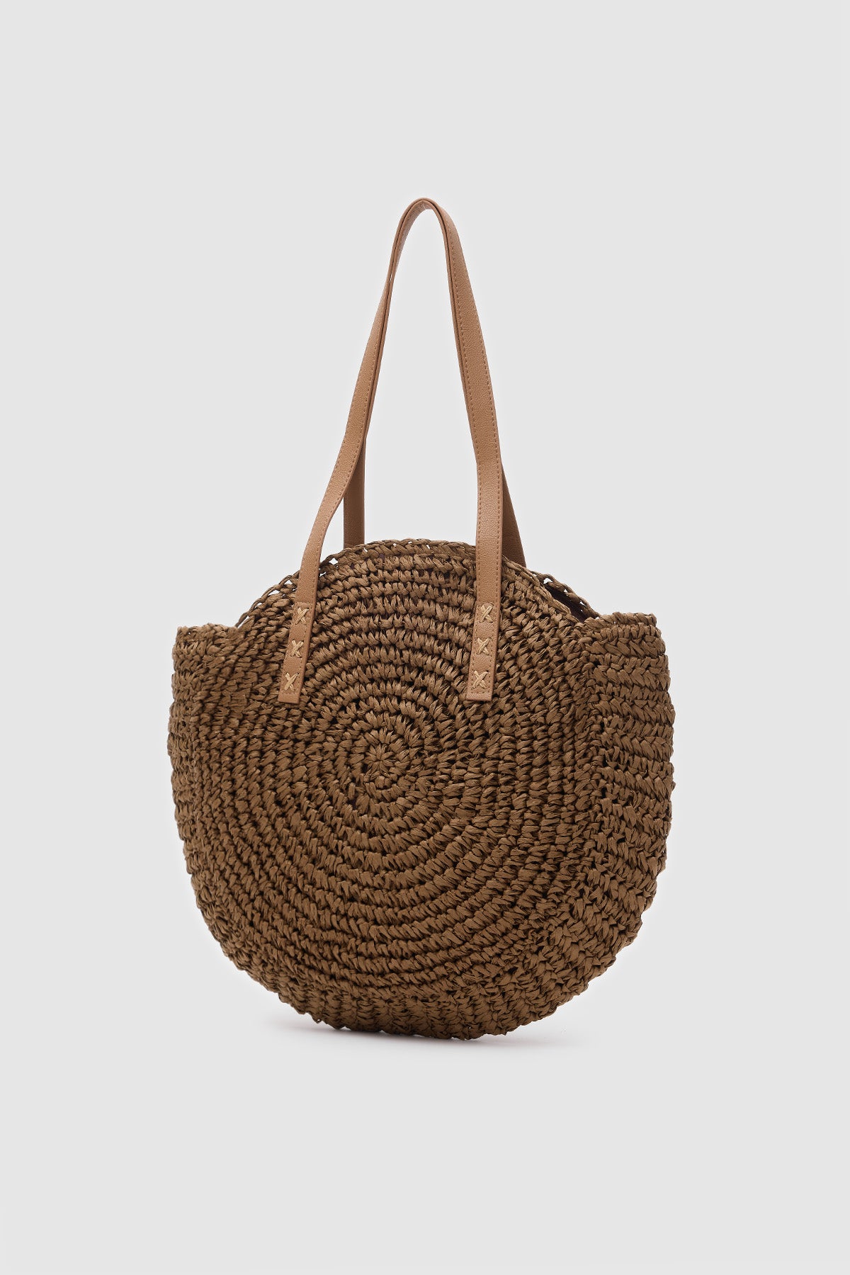 Oggo Kahve Hasır Omuz Çantası