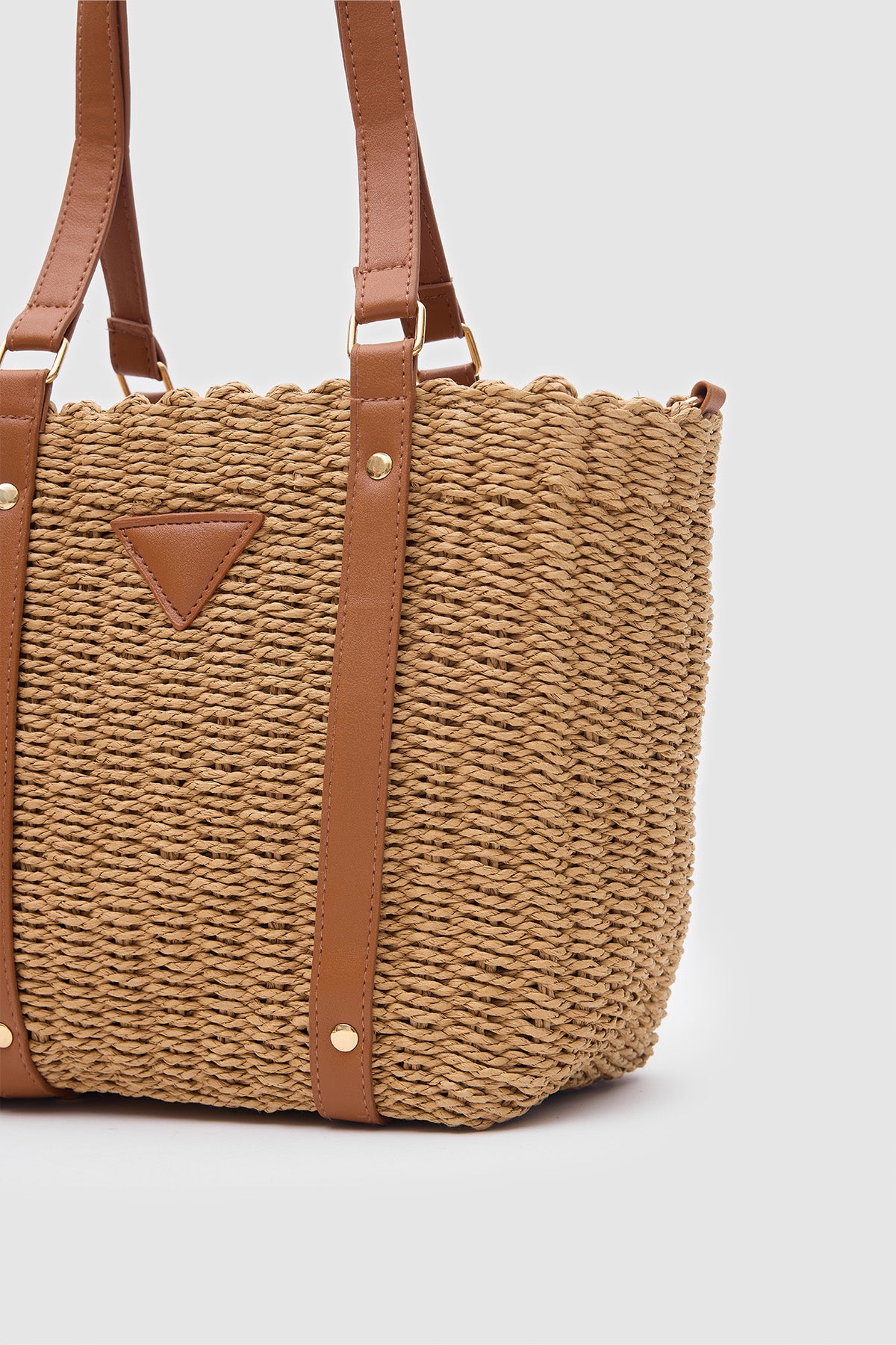 Oggo Camel Solea Hasır Omuz Çantası