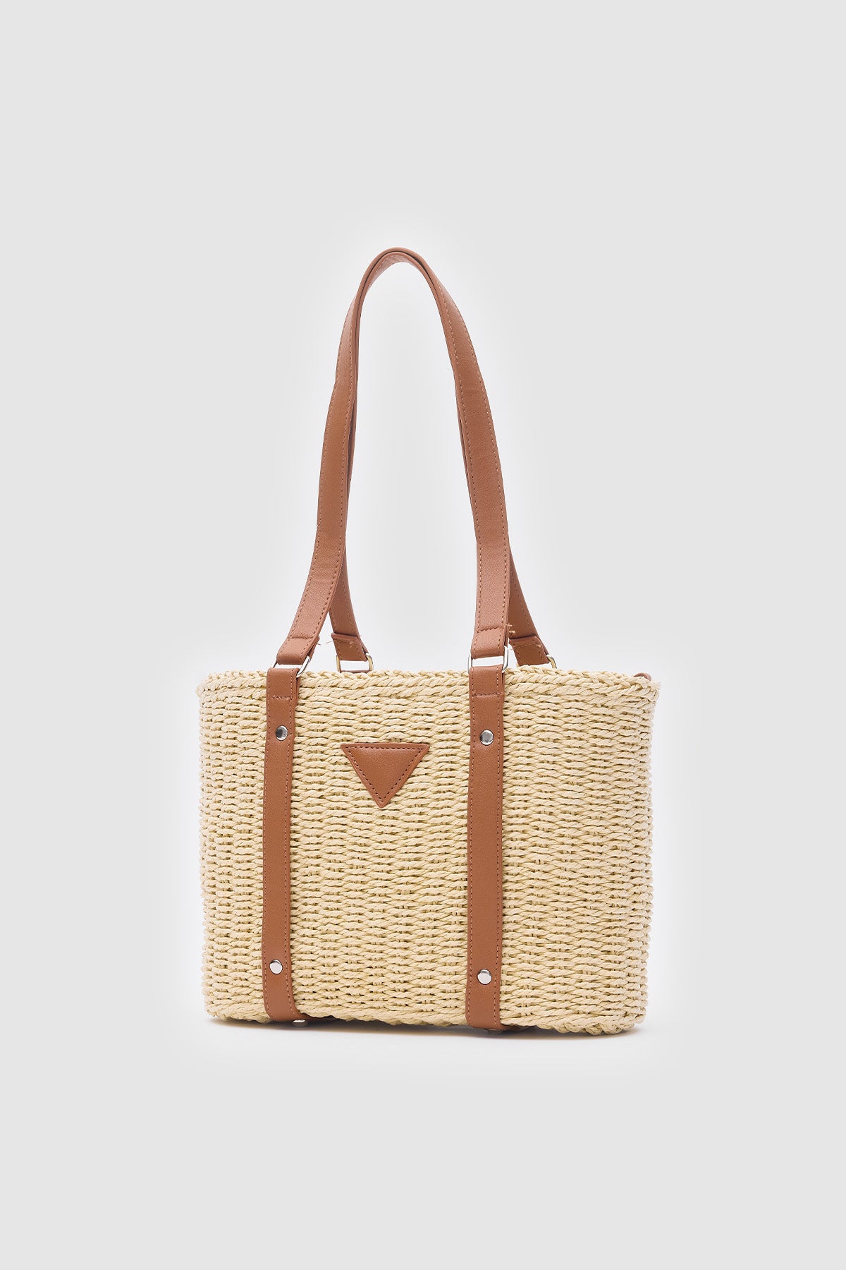 Oggo Bej Solea Hasır Omuz Çantası