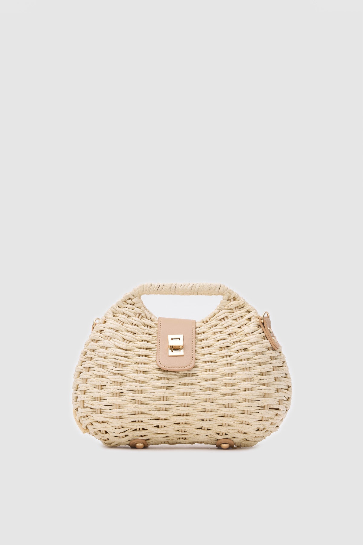 OGGO Deri Saplı Hasır El ve Çapraz Çanta