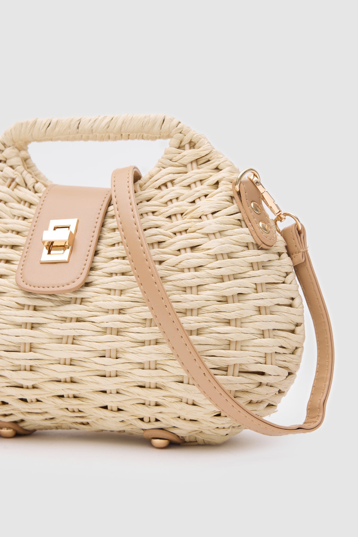 OGGO Hasır Deri Saplı El ve Çapraz Çanta