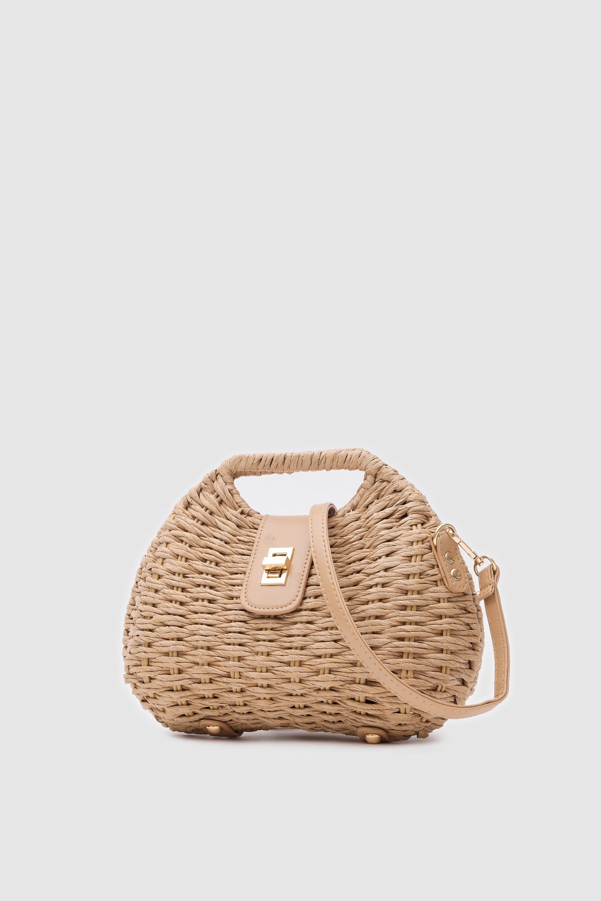 OGGO Hasır Deri Saplı El ve Çapraz Çanta