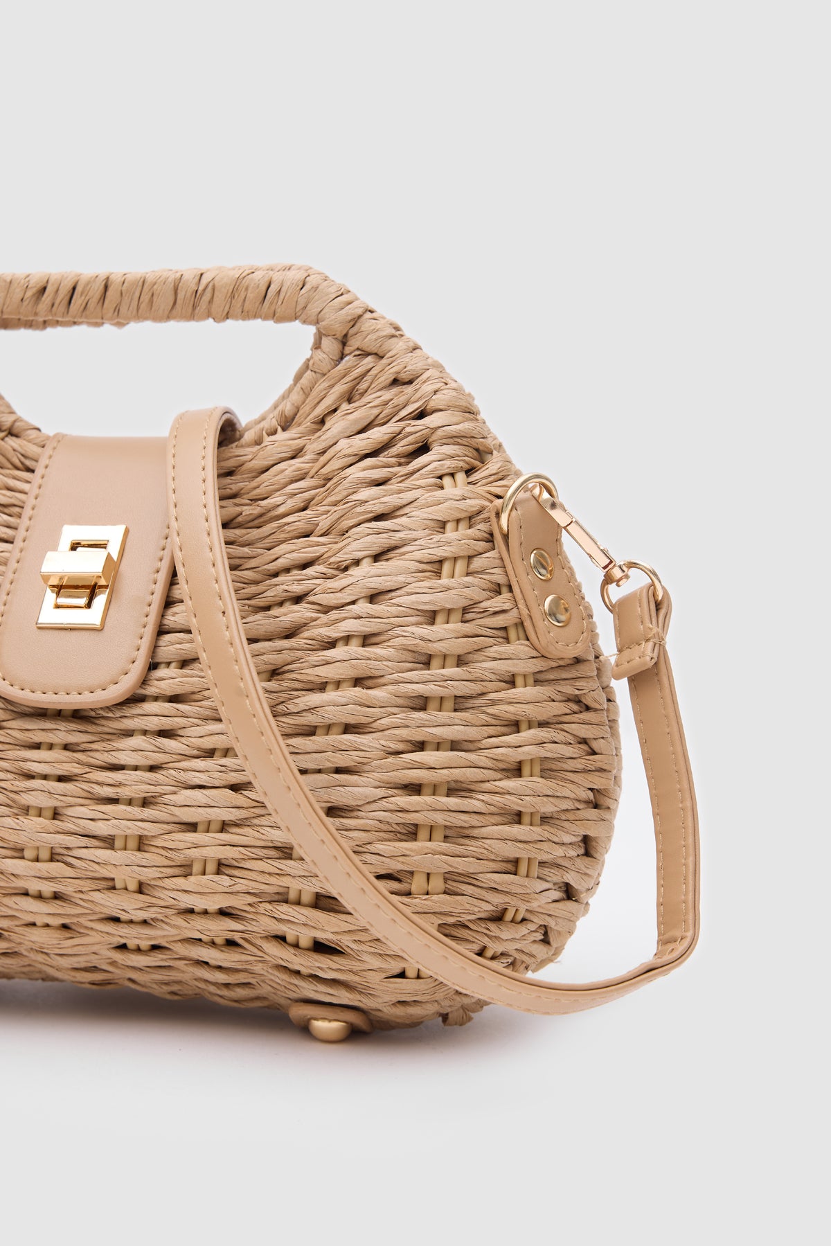 OGGO Hasır Deri Saplı El ve Çapraz Çanta