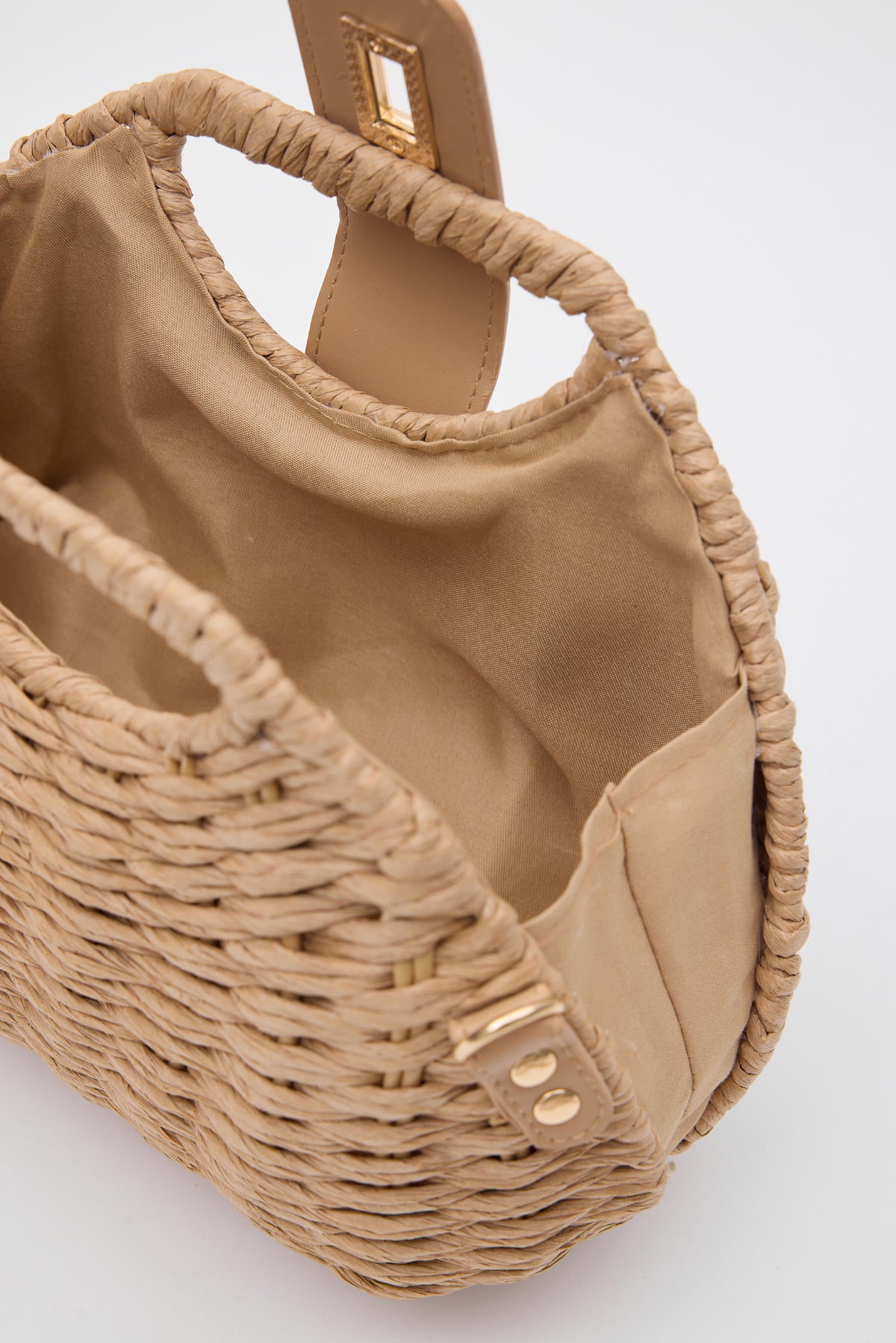 OGGO Hasır Deri Saplı El ve Çapraz Çanta