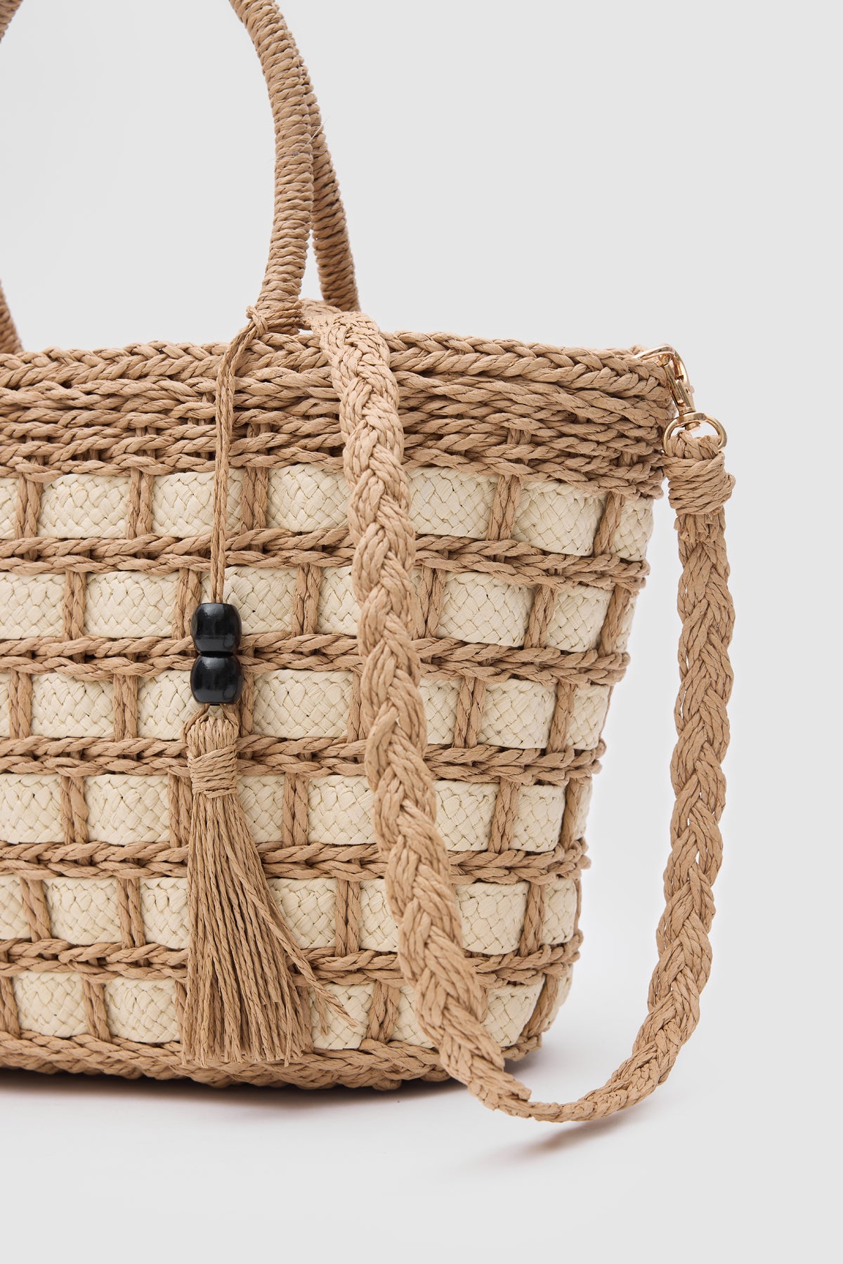 Oggo Camel Hasır El ve Çapraz Çanta