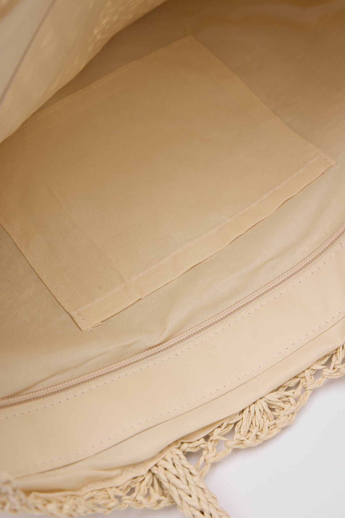 Oggo Bej Örgü Saplı Hasır Omuz Çantası