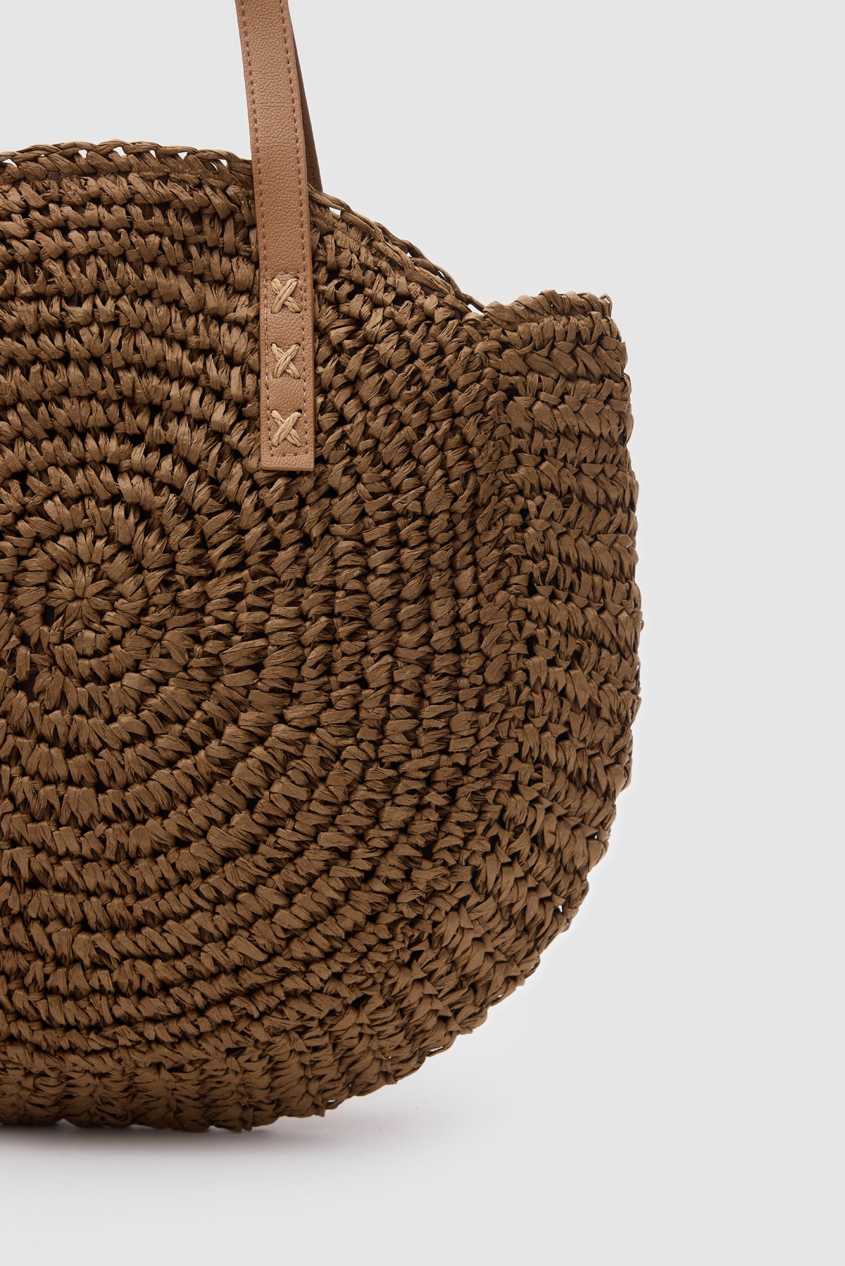 Oggo Kahve Hasır Omuz Çantası