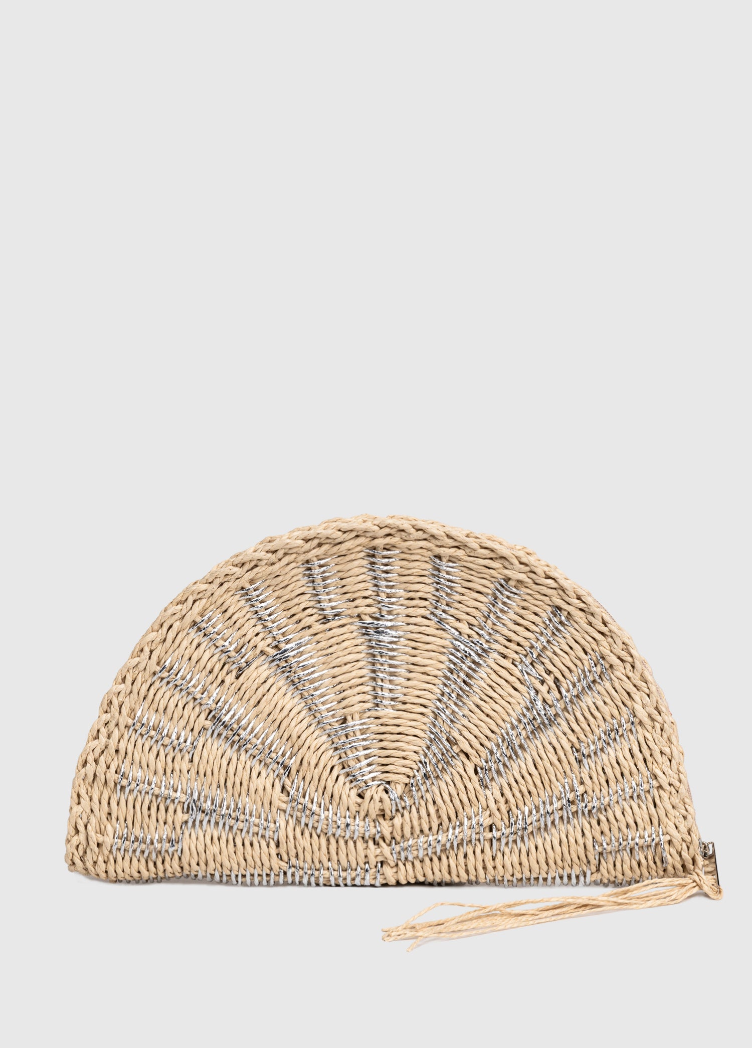 Oggo Hasır Clutch El Çantası Bej - Silver