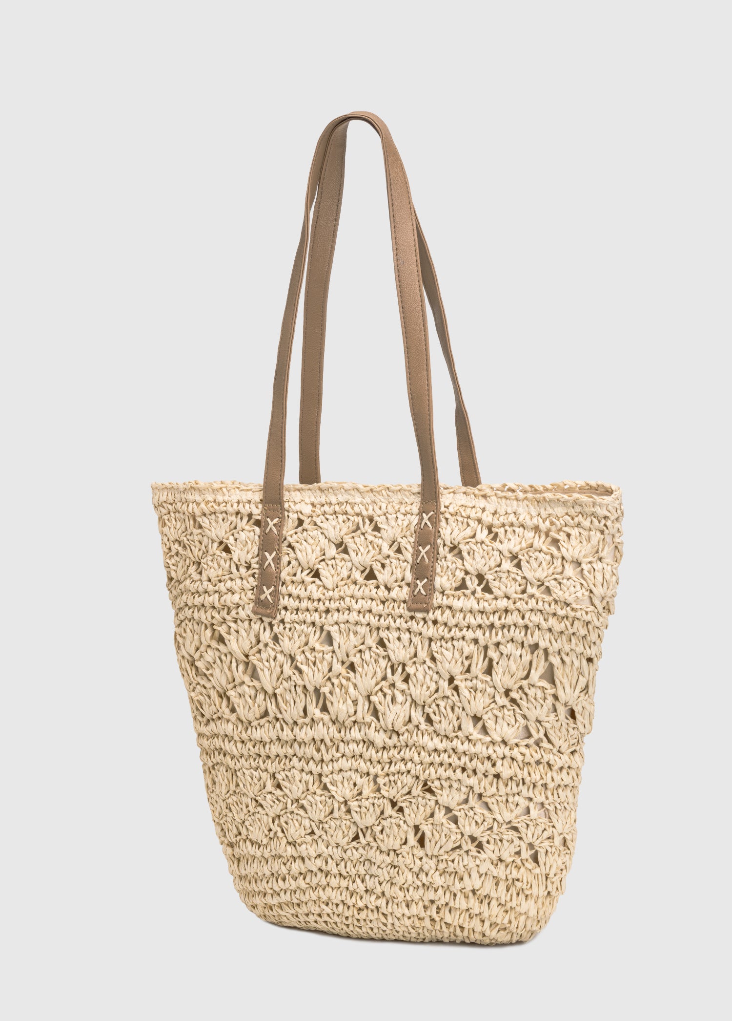 Oggo Hasır Örgü Saplı Fermuarlı Omuz Çantası