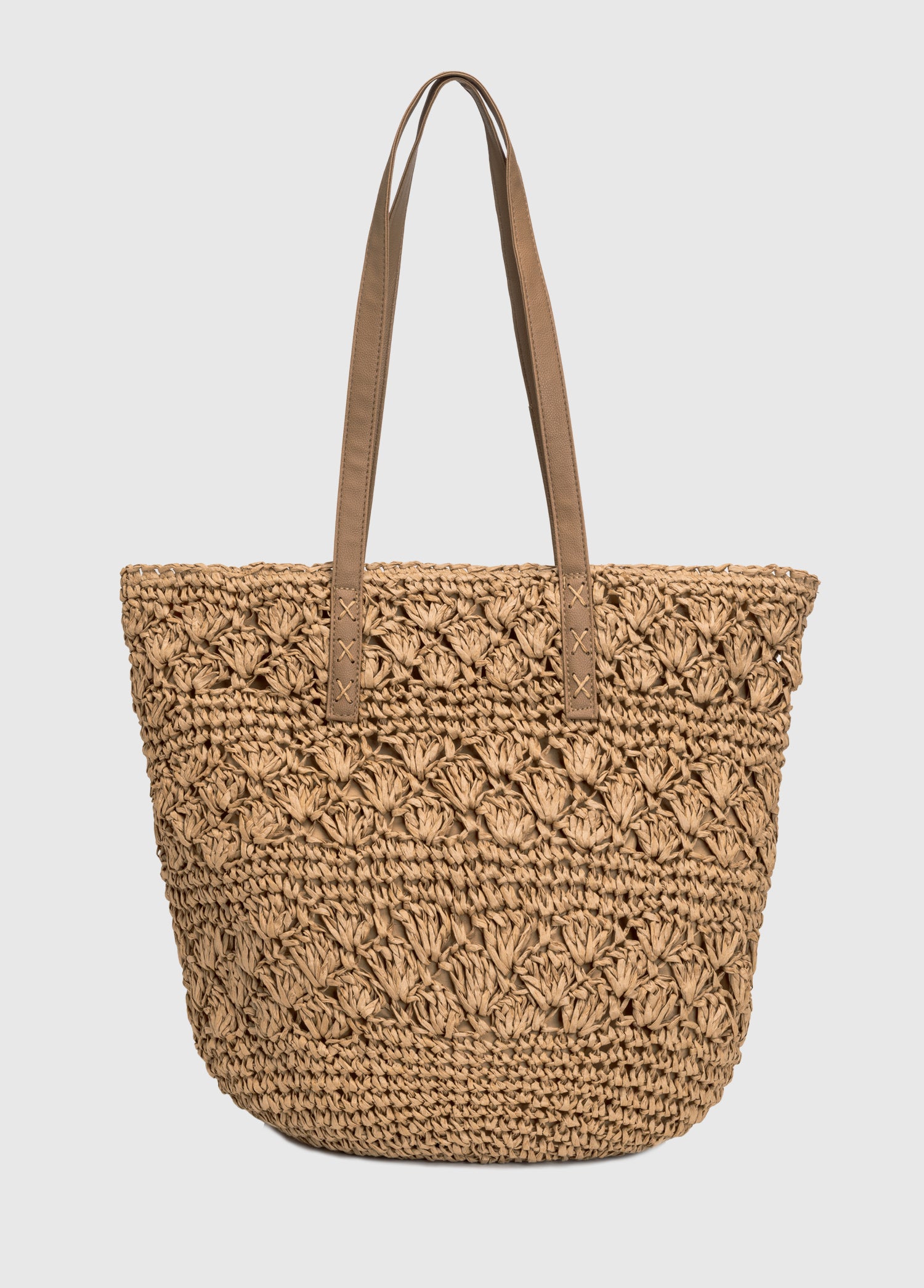 Oggo Hasır Örgü Saplı Fermuarlı Omuz Çantası