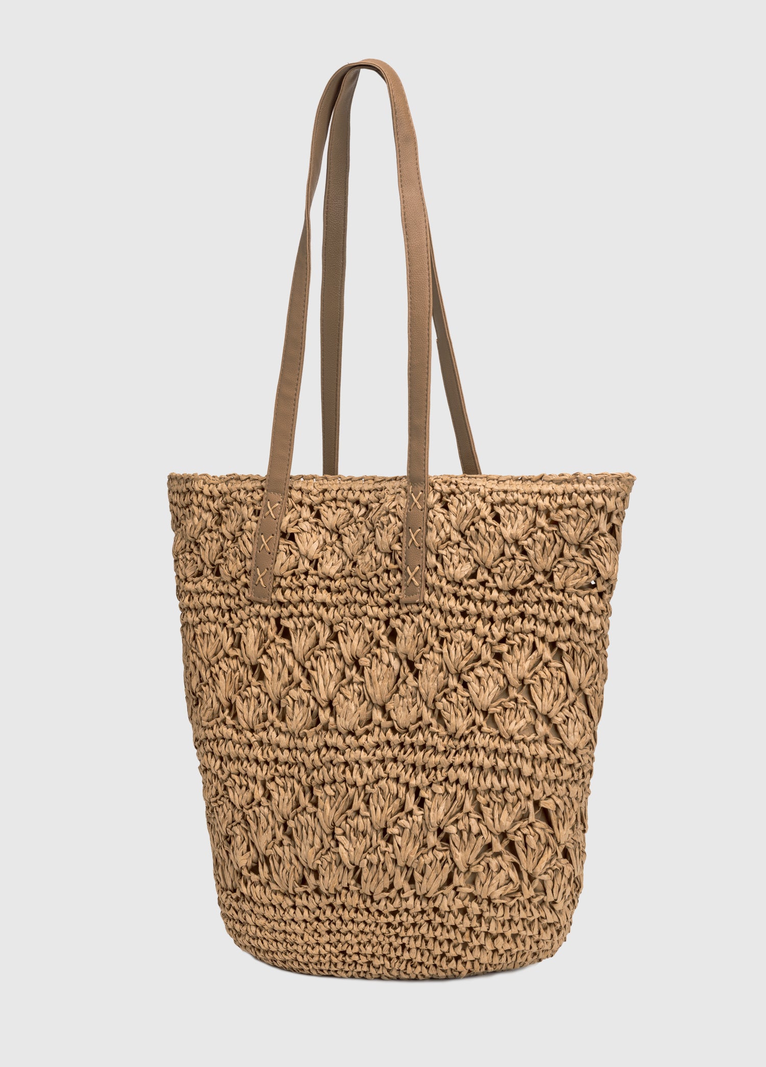 Oggo Hasır Örgü Saplı Fermuarlı Omuz Çantası