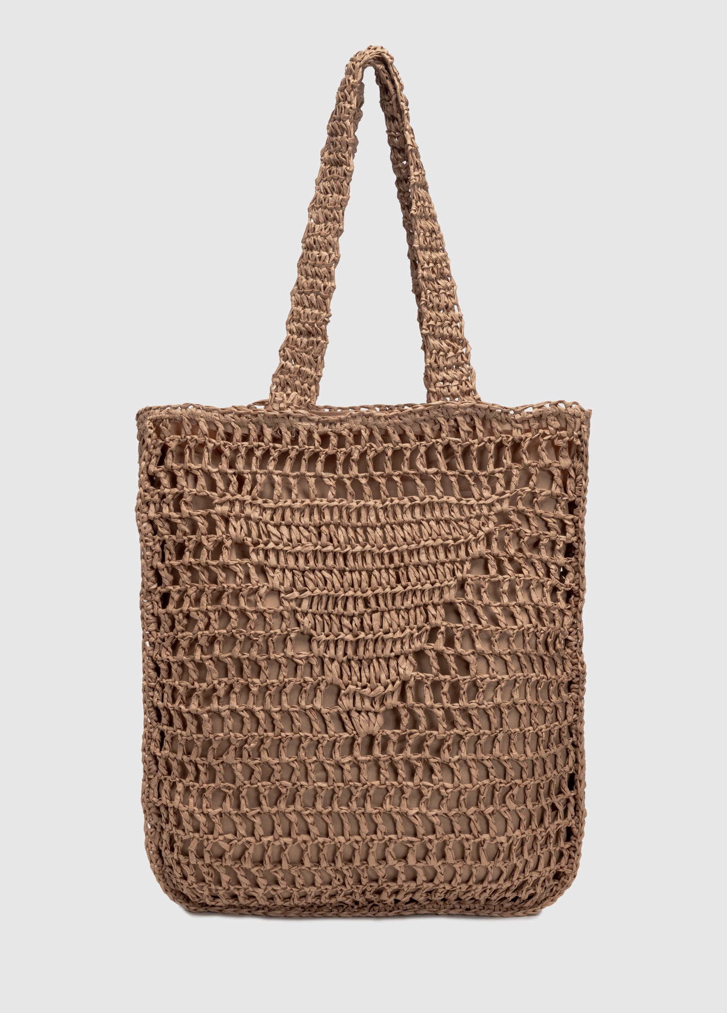 Oggo Hasır Örgü Saplı Fermuarlı Omuz Çantası