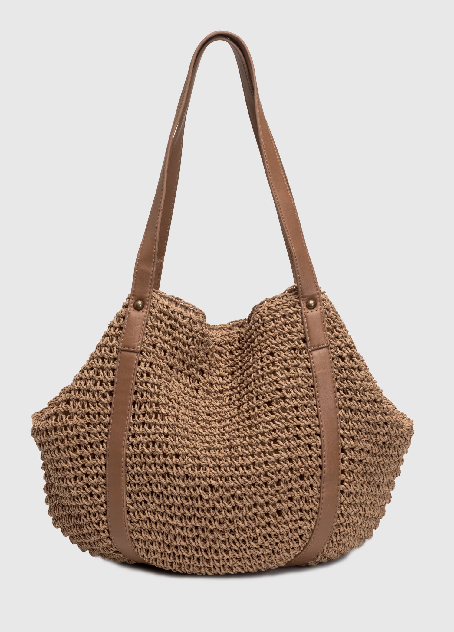 Oggo Hasır Örgü Saplı El ve Omuz Çantası