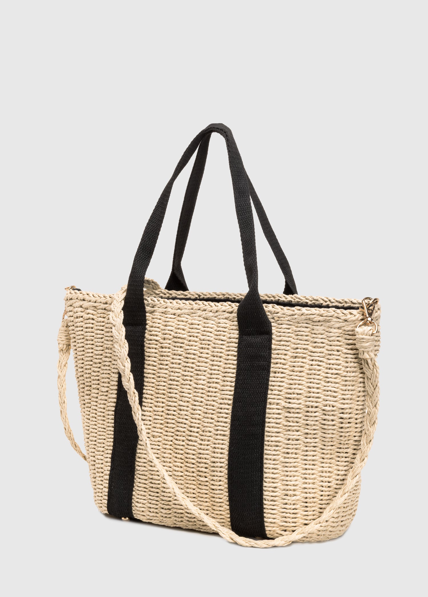 Oggo Hasır Örgü Saplı Astarlı Omuz Çantası