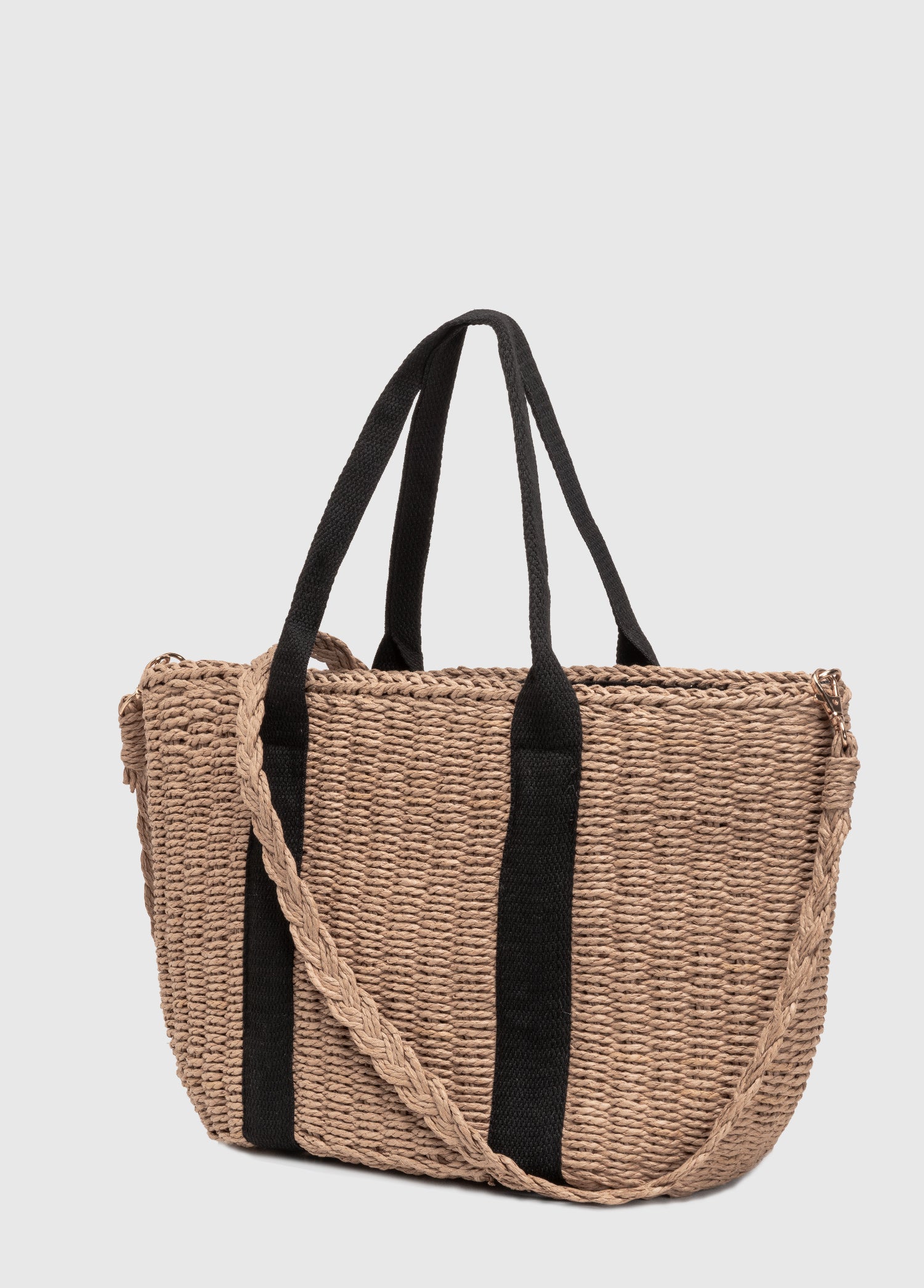 Oggo Hasır Örgü Saplı Astarlı Omuz Çantası