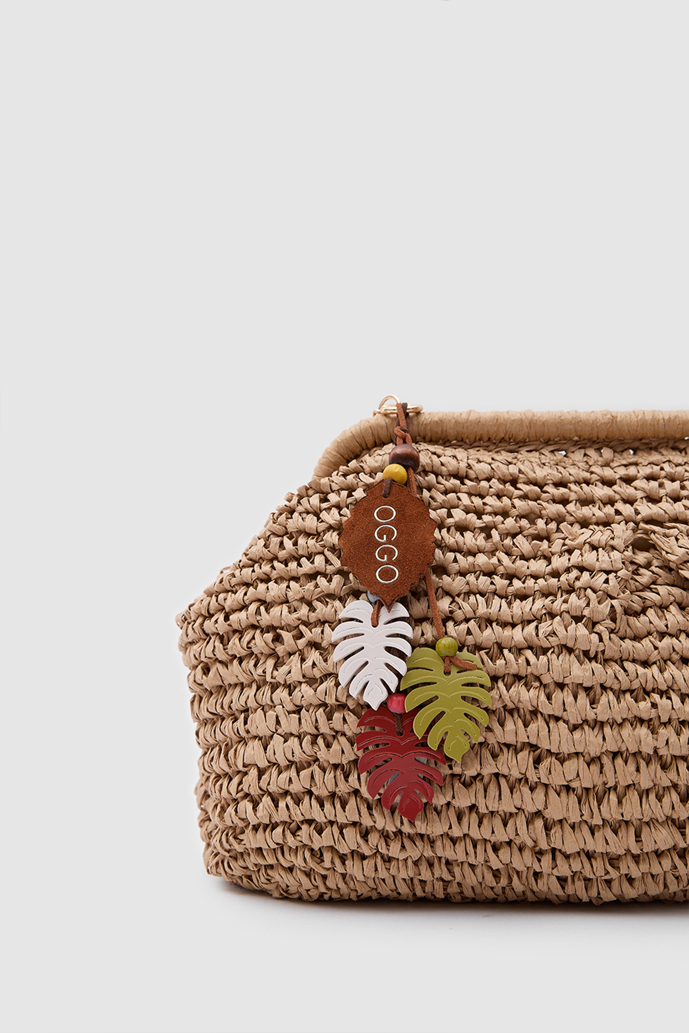 OGGO WİCKER Mono Pleat Clutch L