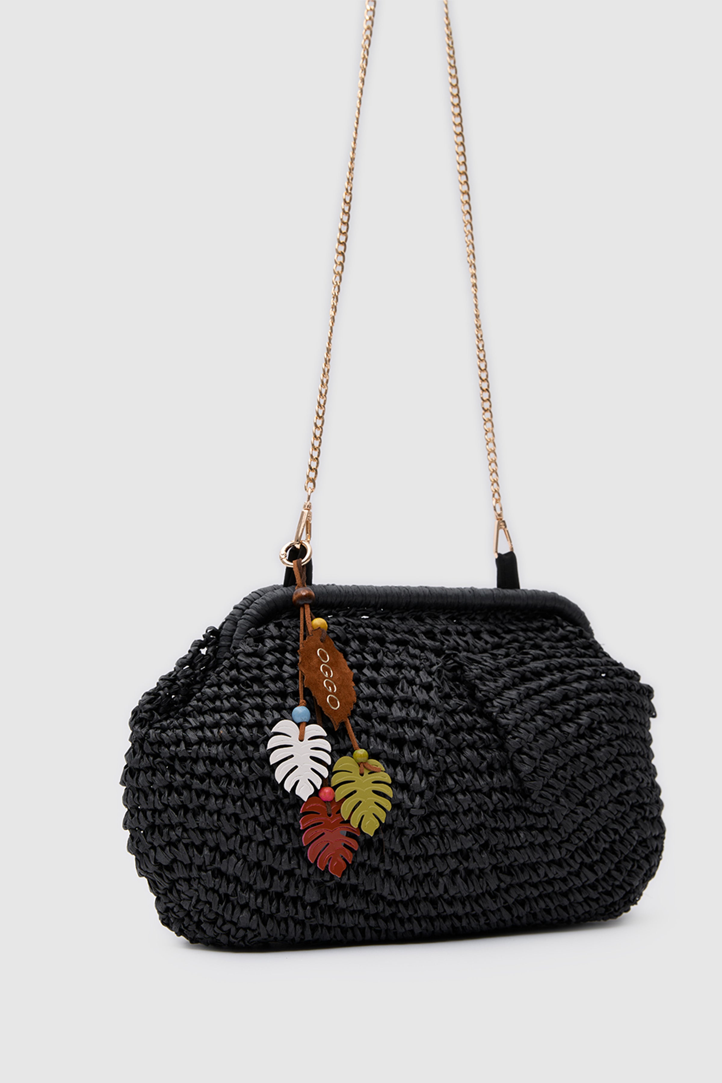 OGGO WİCKER Mono Pleat Clutch M