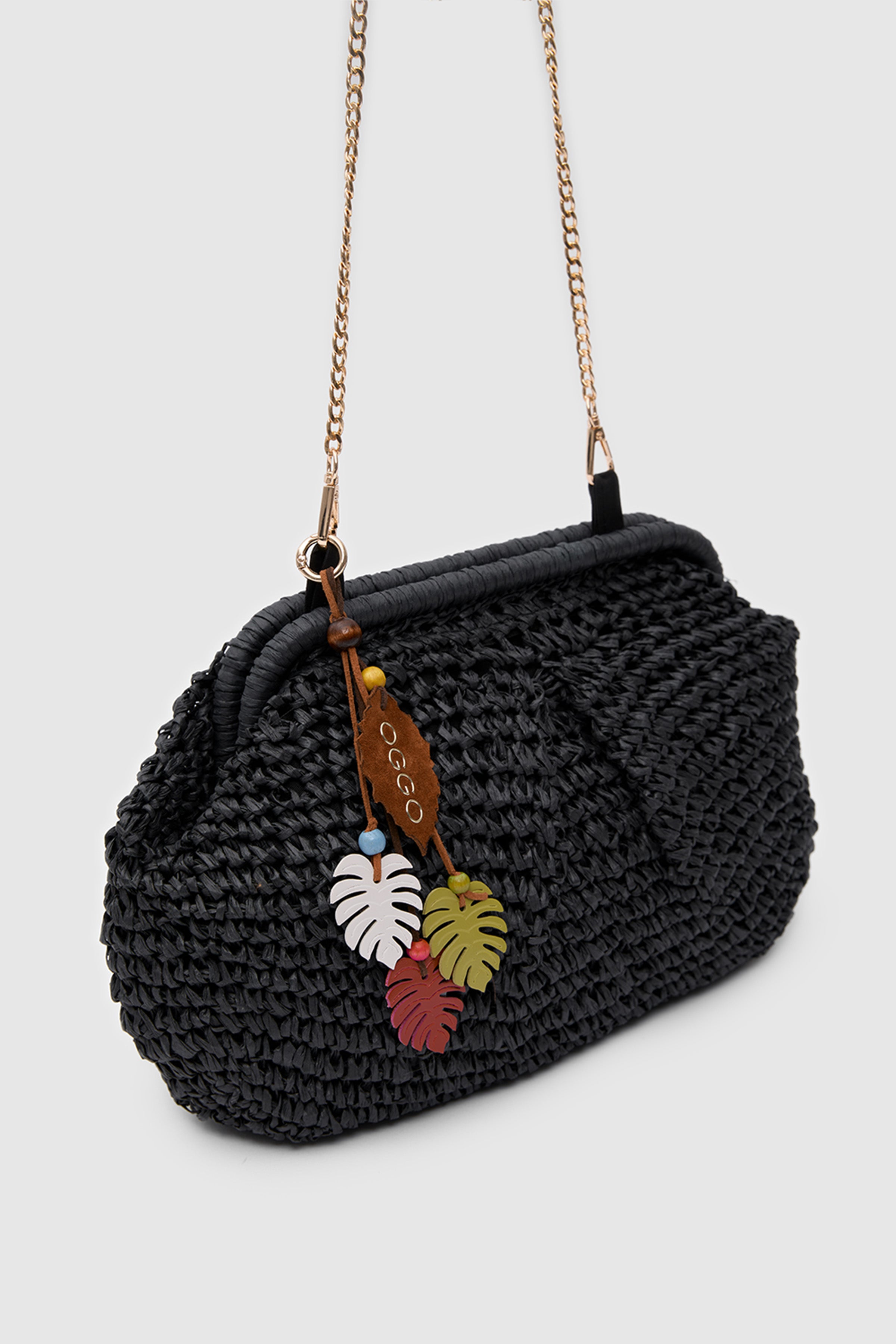 OGGO WİCKER Mono Pleat Clutch M