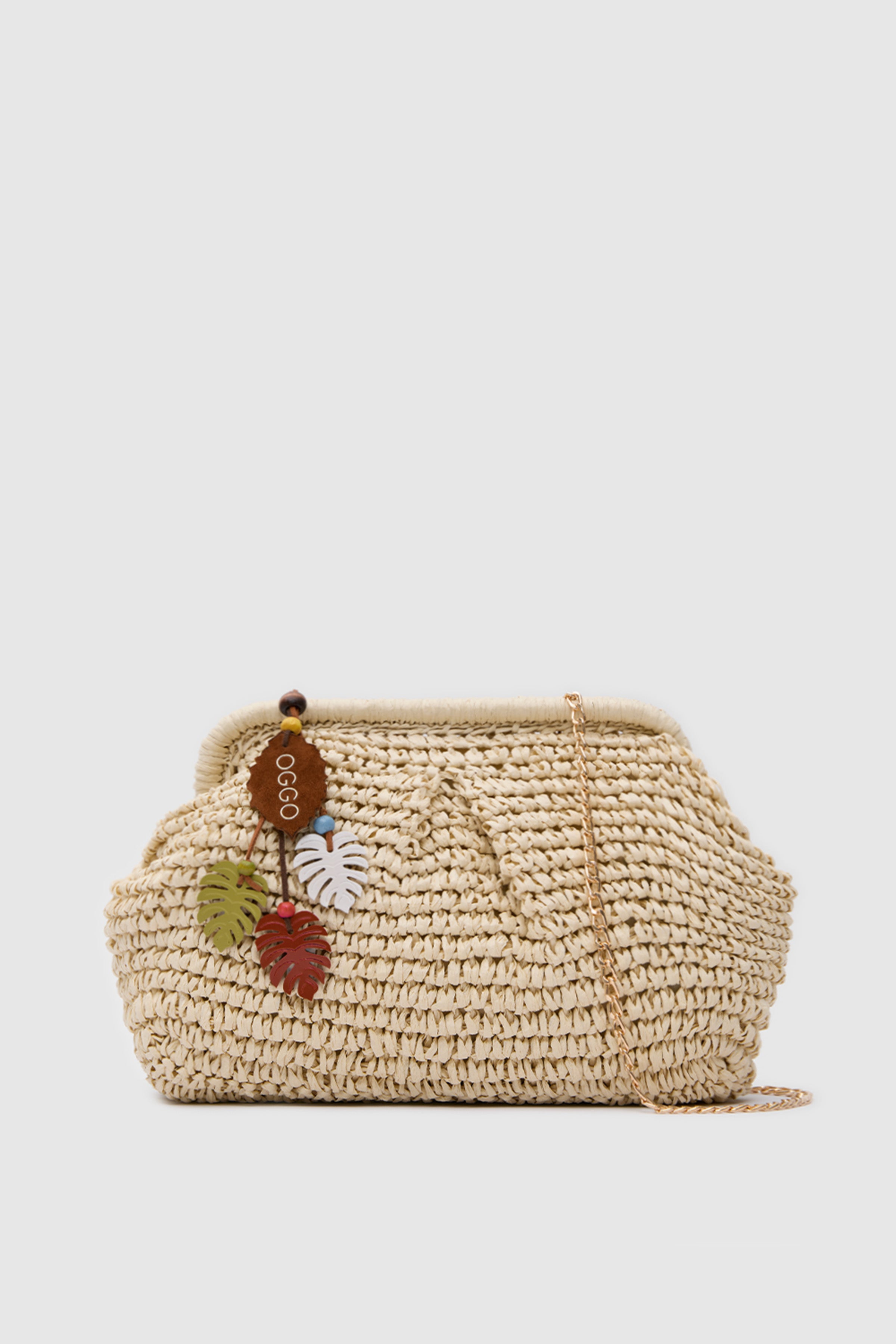 OGGO WİCKER Mono Pleat Clutch M
