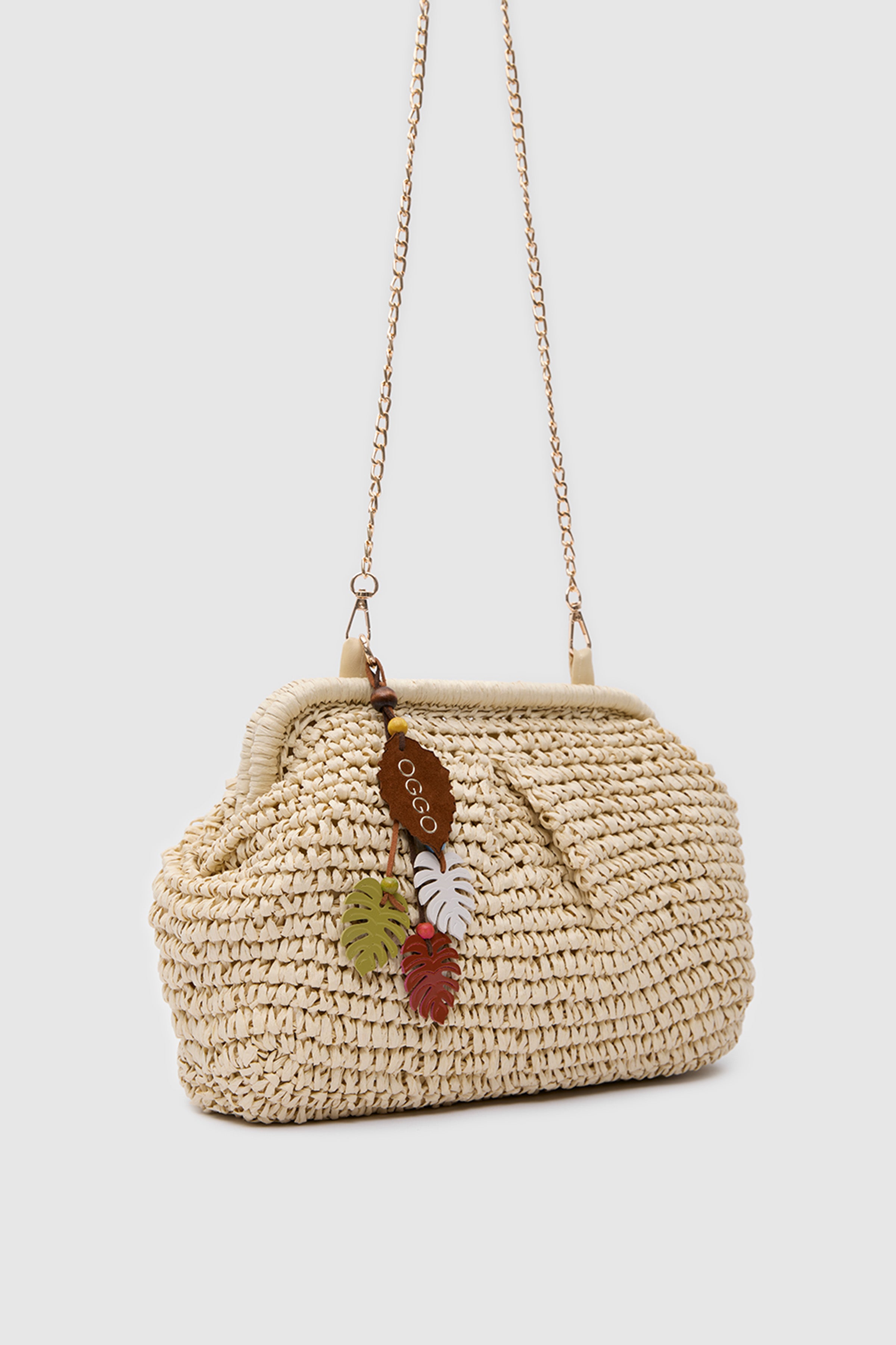 OGGO WİCKER Mono Pleat Clutch M