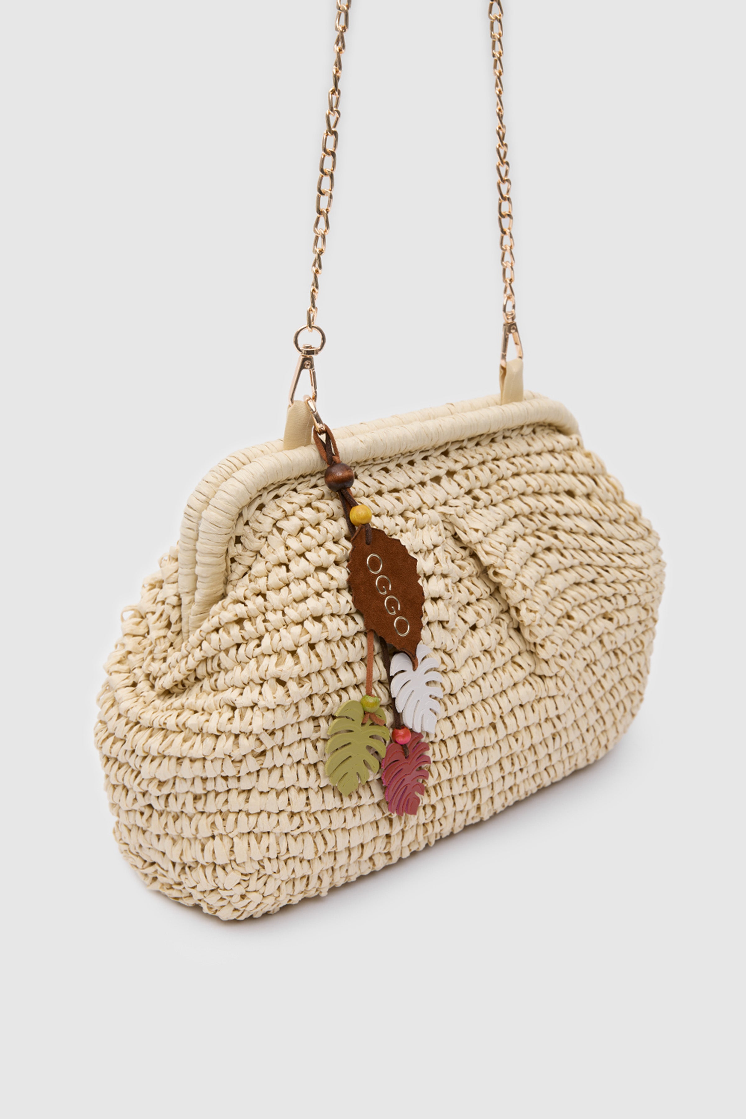 OGGO WİCKER Mono Pleat Clutch M