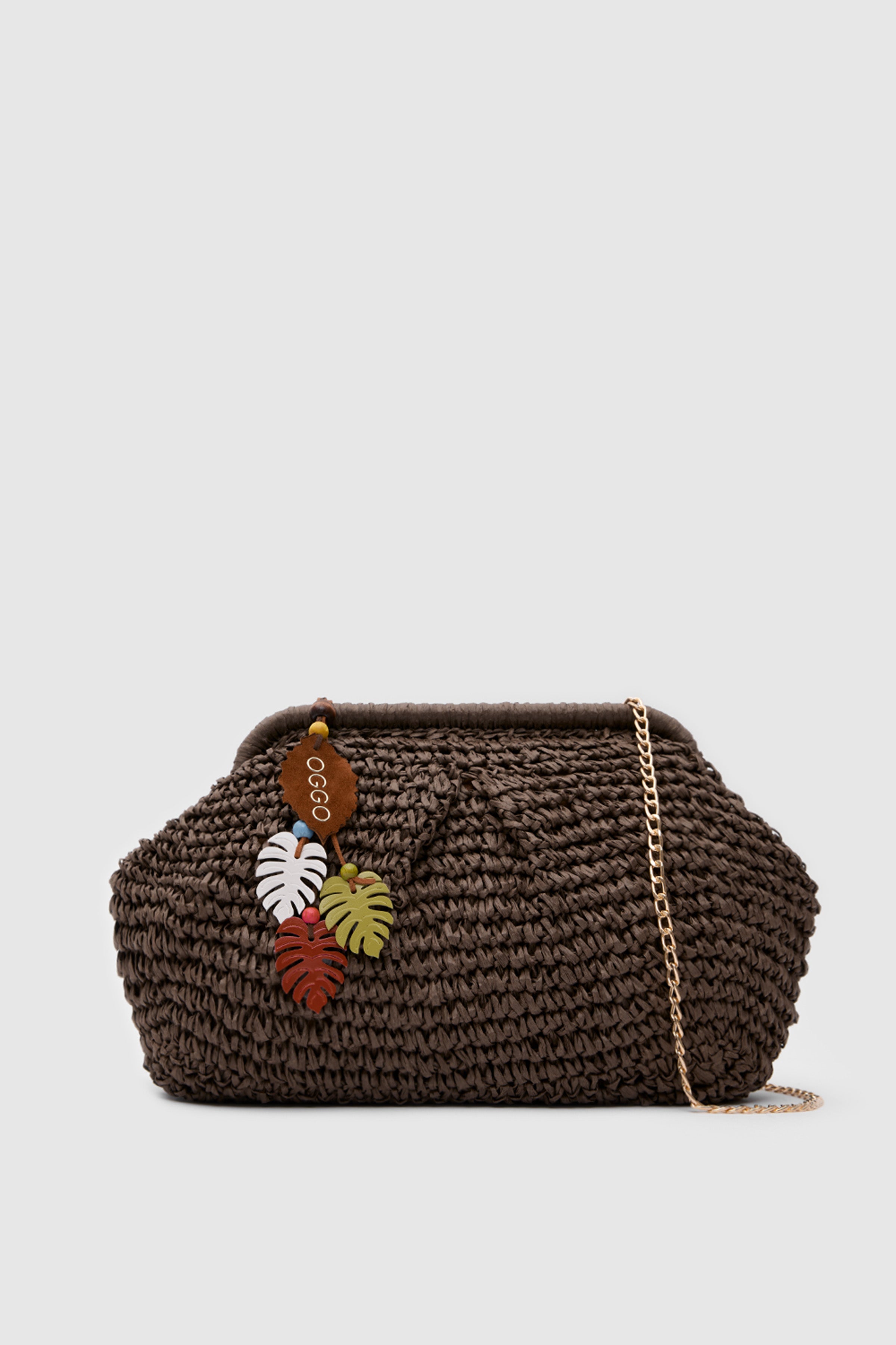 OGGO WİCKER Mono Pleat Clutch M