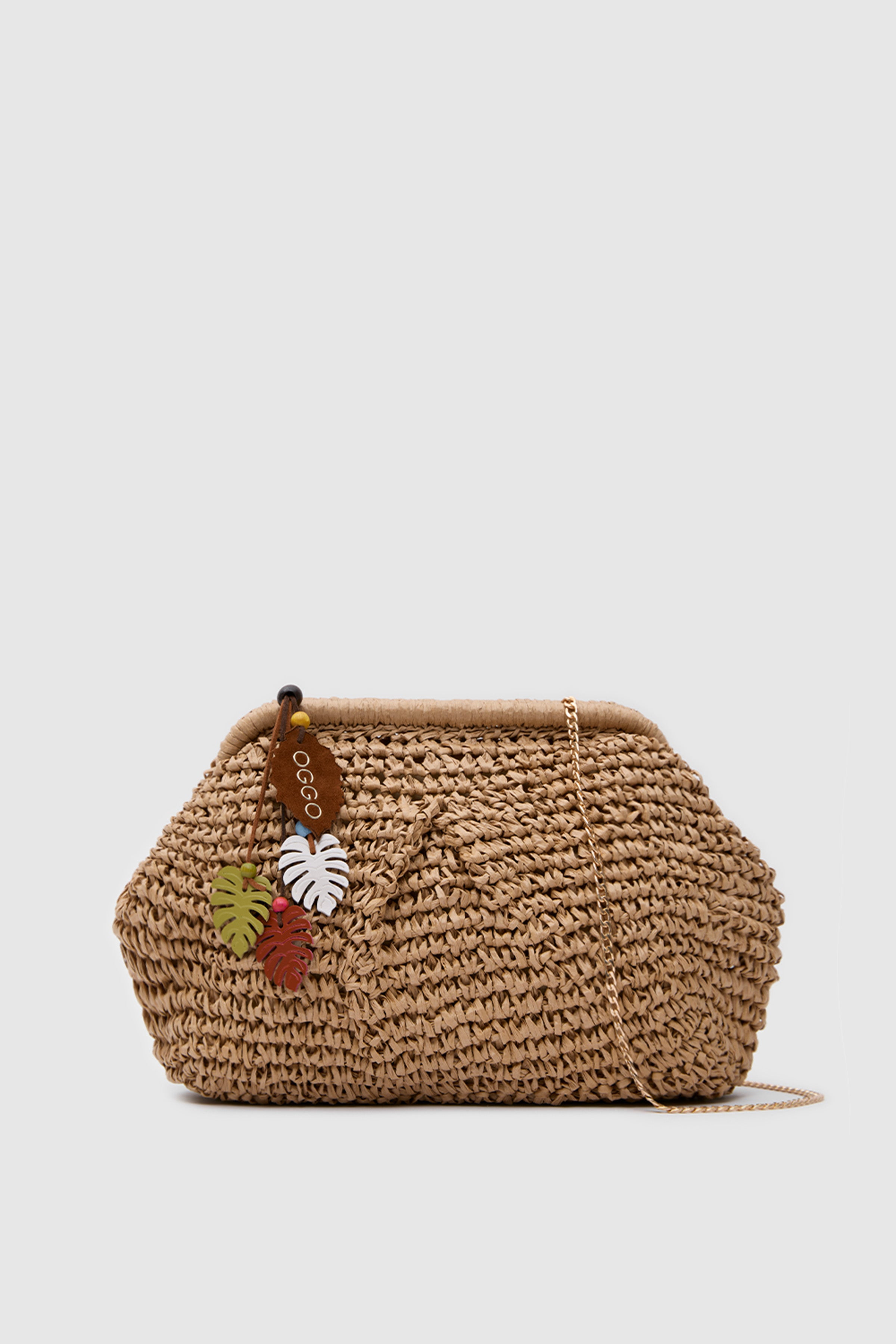 OGGO WİCKER Mono Pleat Clutch M