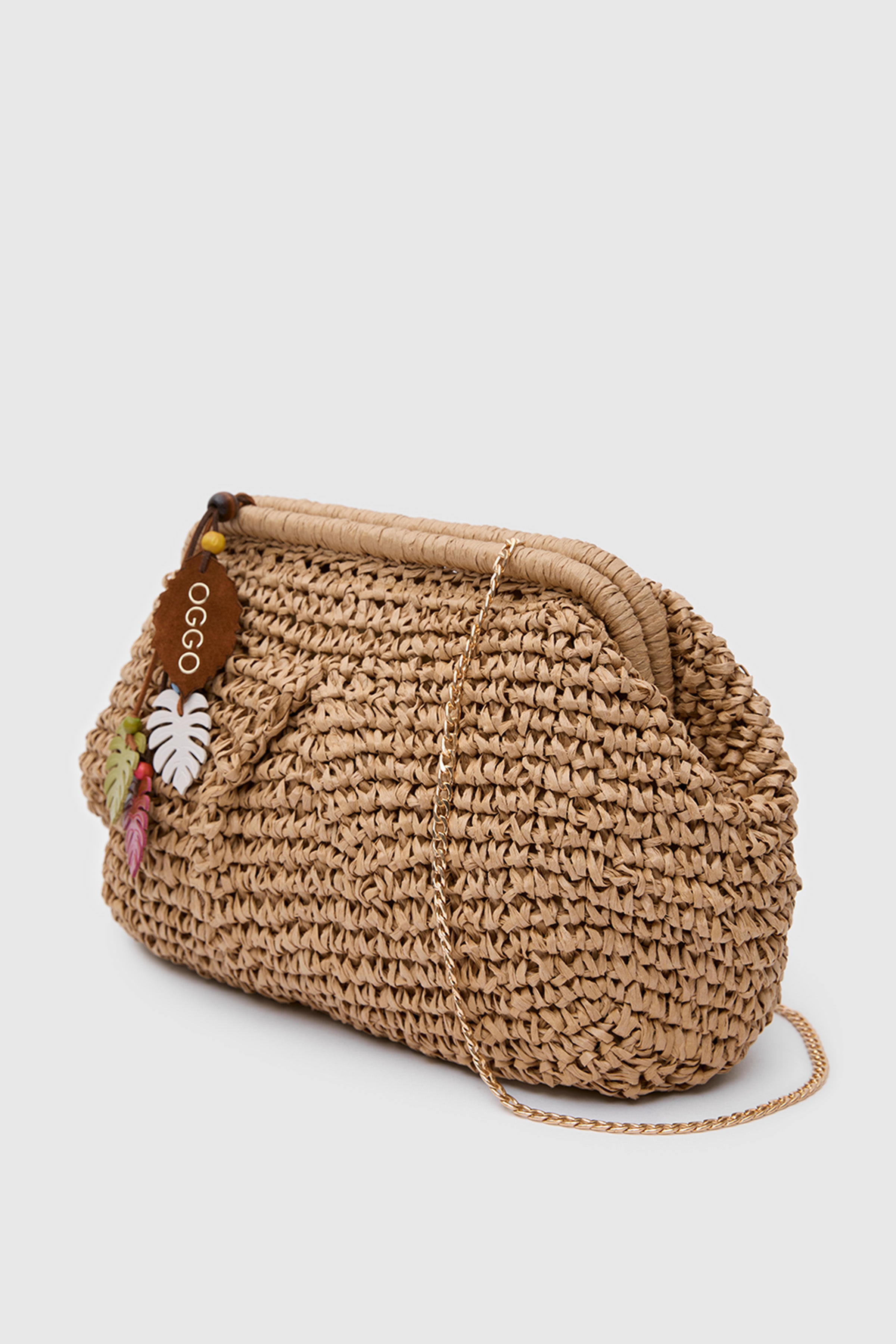 OGGO WİCKER Mono Pleat Clutch M